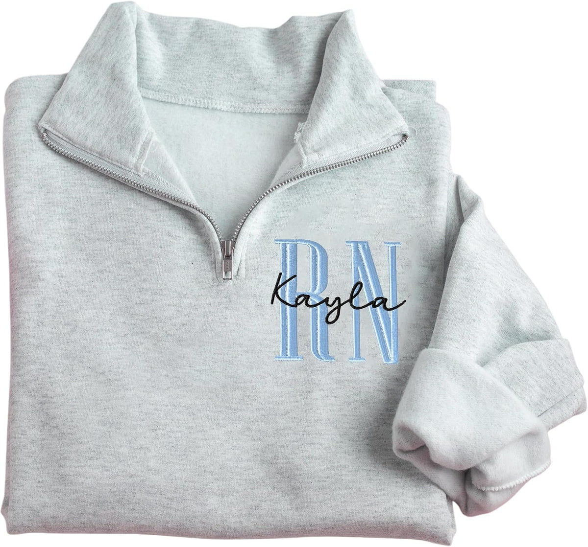 GODMERCH Personalized Nurse Quarter Zip Sweatshirt, Custom Embroidered Nurse Sweatshirt, RN Sweatshirts Gift for Nurses -