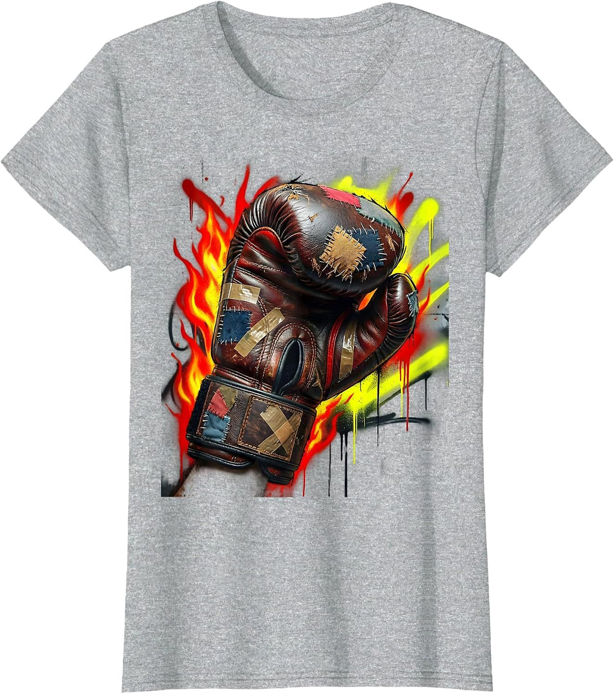 Underdog Victory Boxing Glove Graphic T-Shirt - Heather Grey