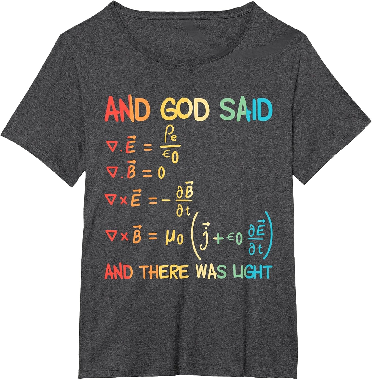Maxwell Equations Physics There Will Be Light T-Shirt - Dark Heather Grey