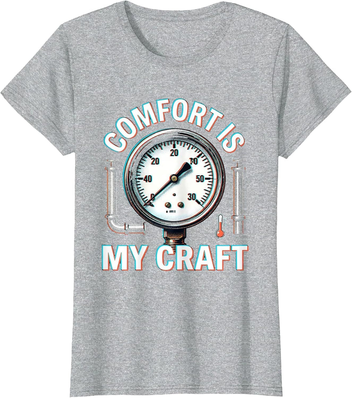 Comfort Is My Craft HVAC Technician Design T-Shirt - Heather Grey