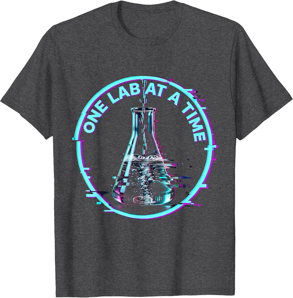 Men's One Lab at a Time Back to School Science Teacher T-Shirt - Dark Heather Grey