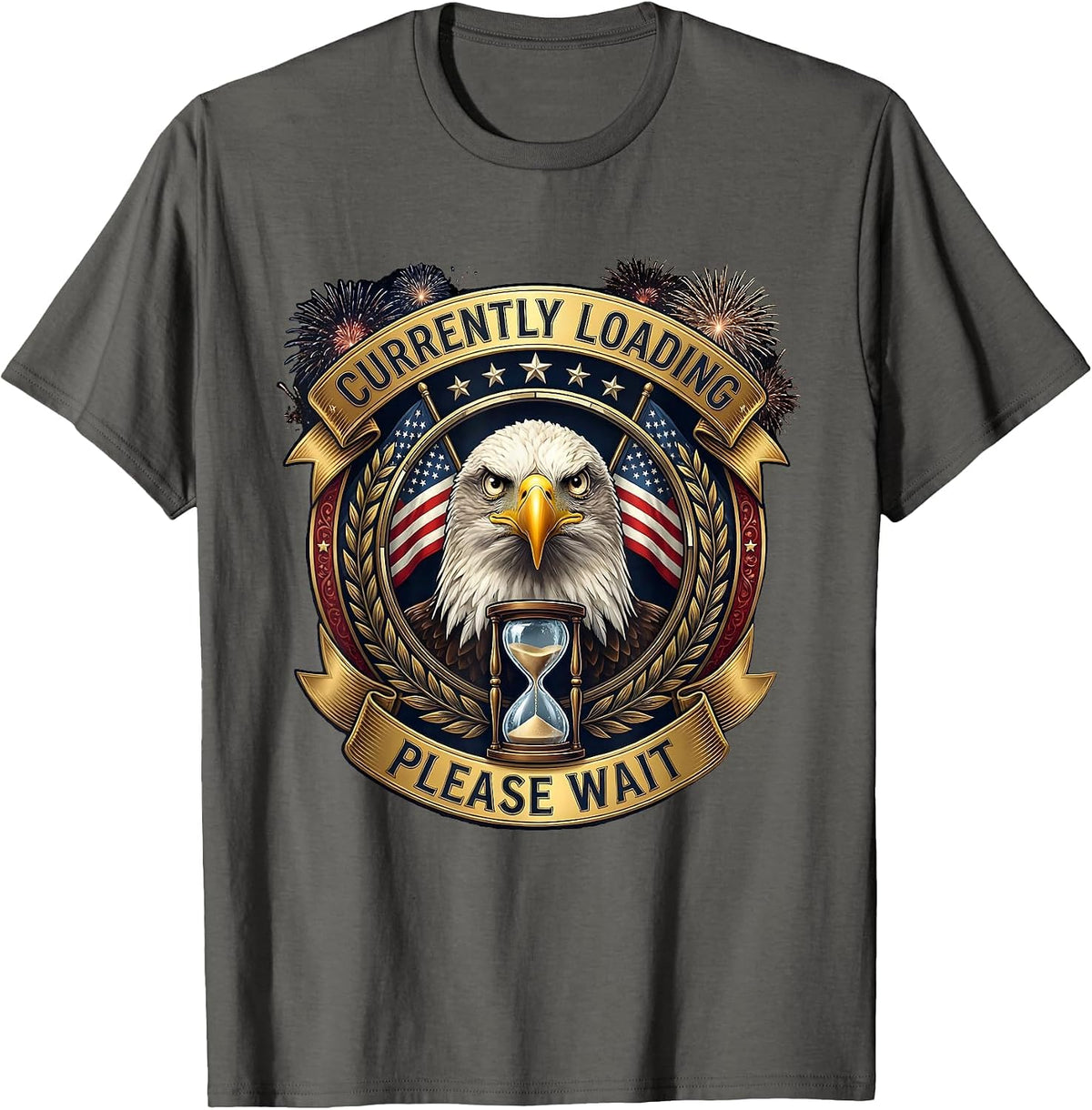 Currently Loading Please Wait Funny Design T-Shirt - Asphalt Grey