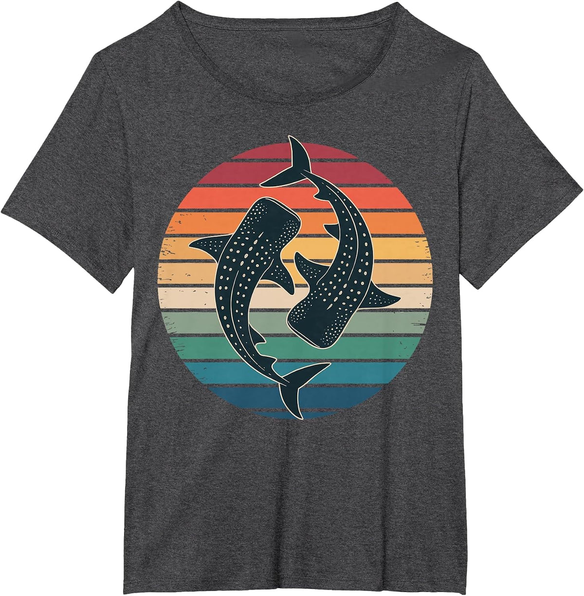 Whale Shark Retro T-Shirt - Dark Heather Grey