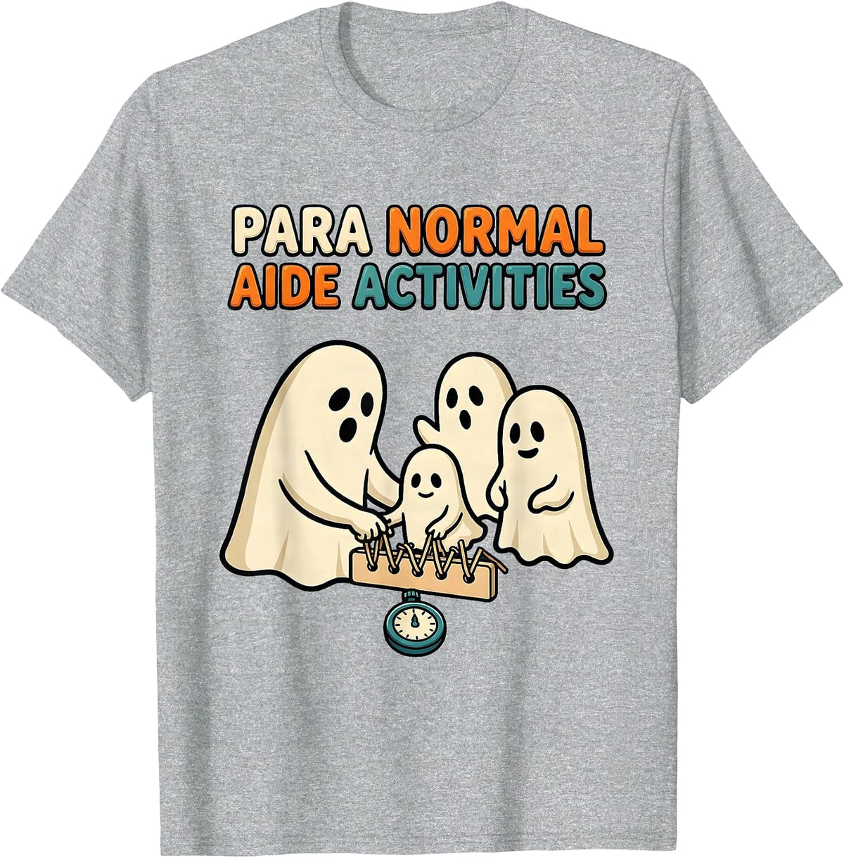 Men's Para Normal Aide Activities Funny Ghost Paraprofessional T-Shirt - Heather Grey