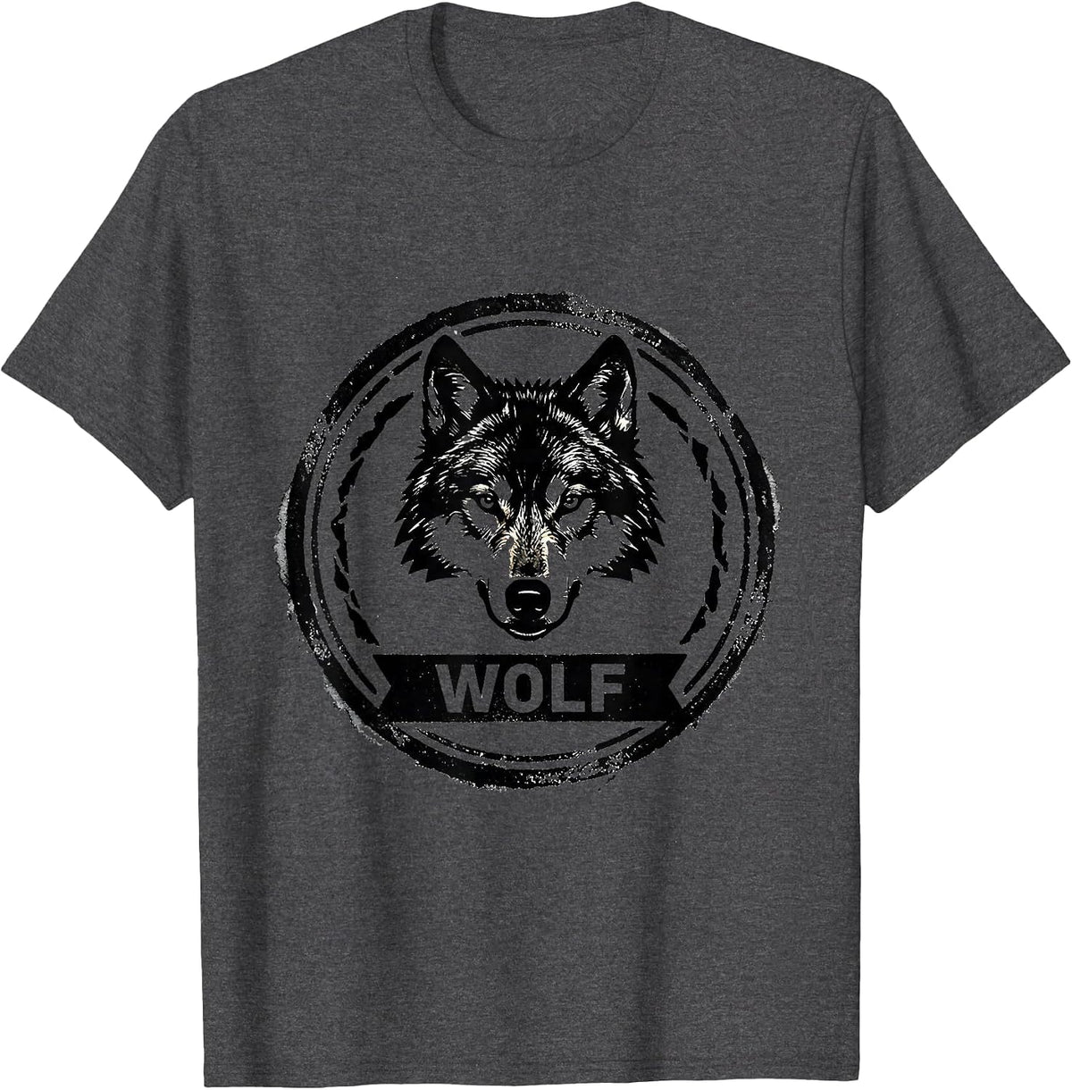Wolf Funny Gay Pride LGBTQ Humor Rubber Stamp Design T-Shirt - Dark Heather Grey