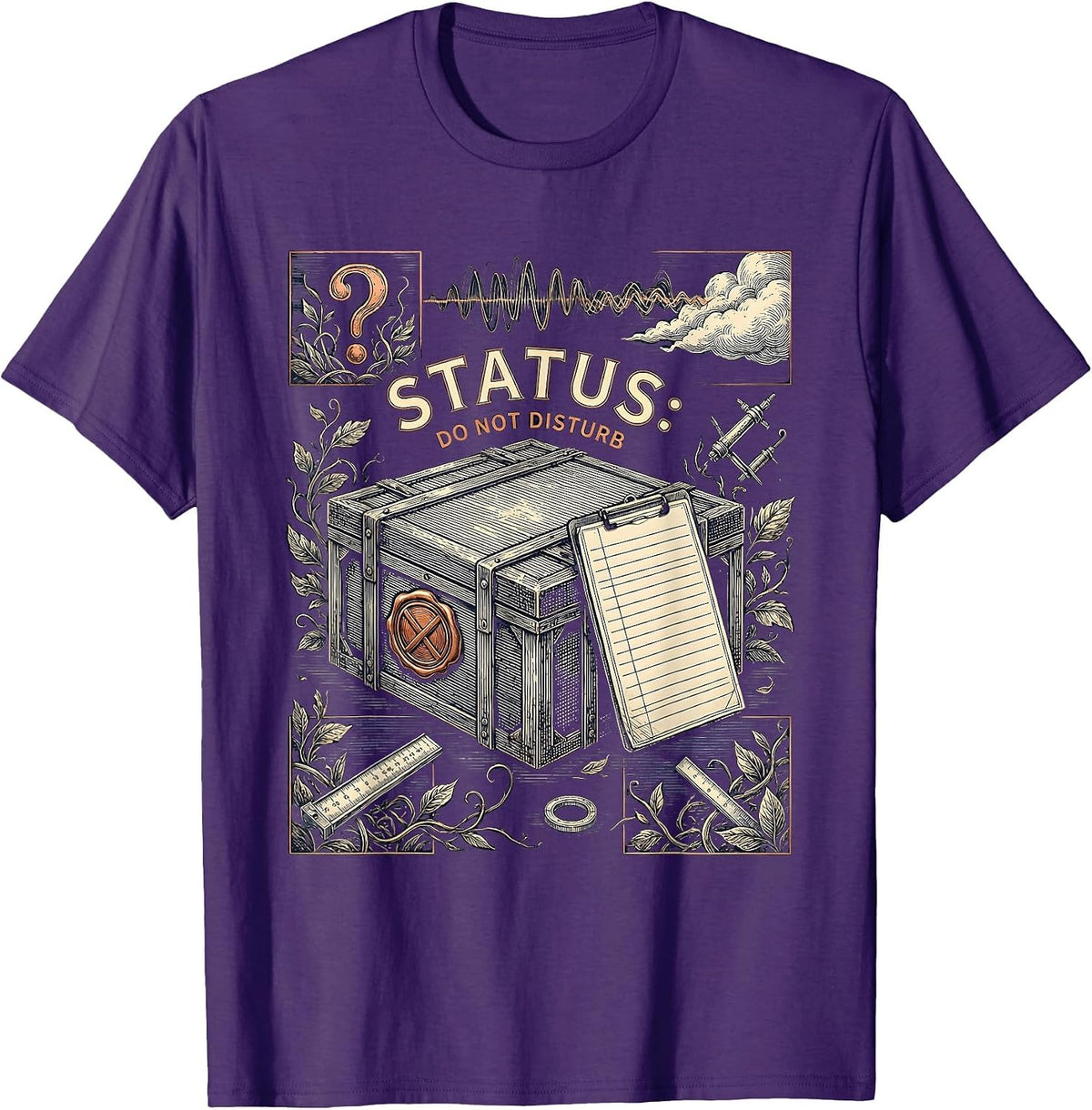 Status Do Not Disturb Funny Physics Quantum Mechanics T-Shirt - Purple