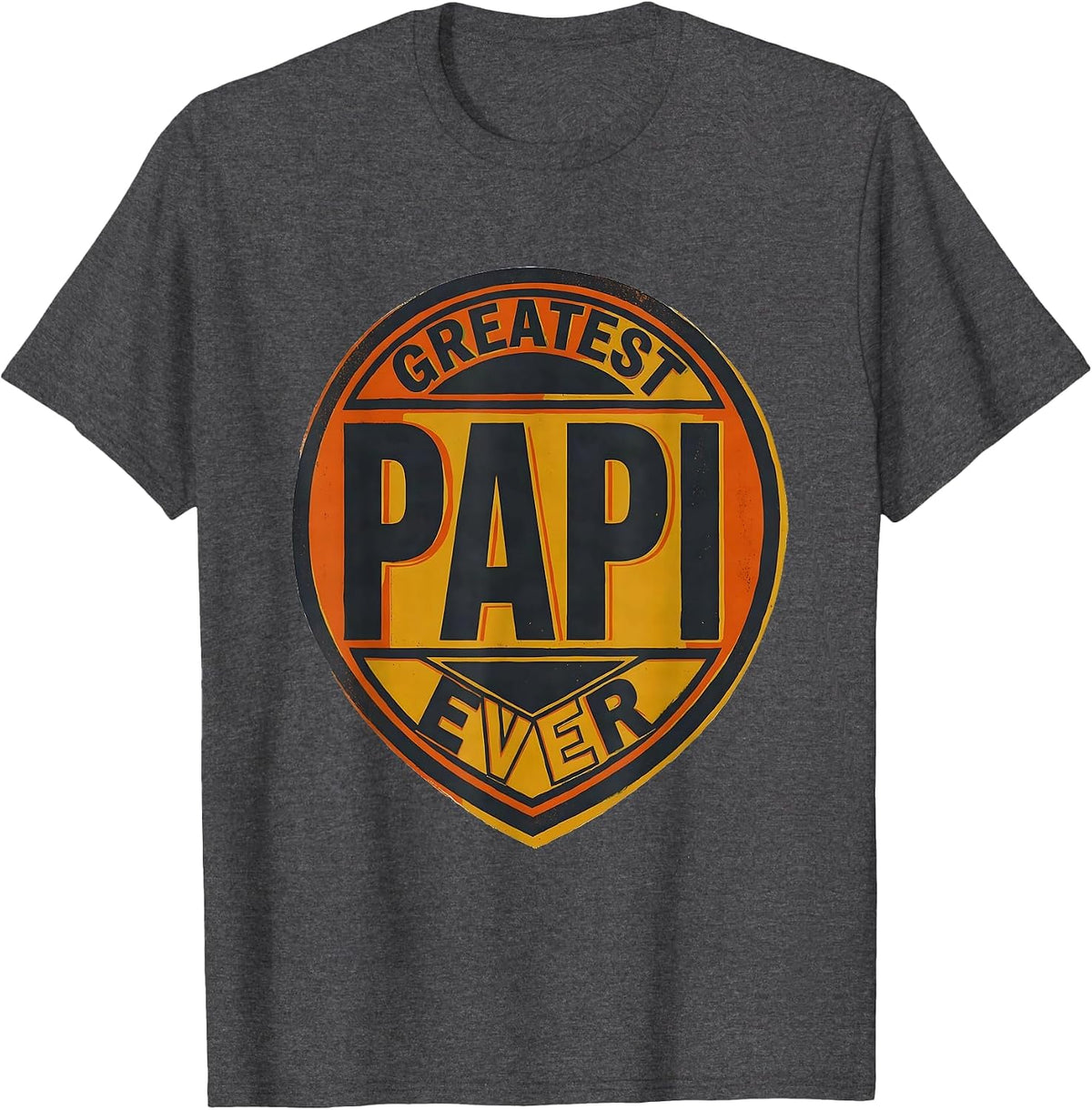 Men's Greatest Papi Ever Funny Grandpa Gift From Grandkids T-Shirt - Dark Heather Grey
