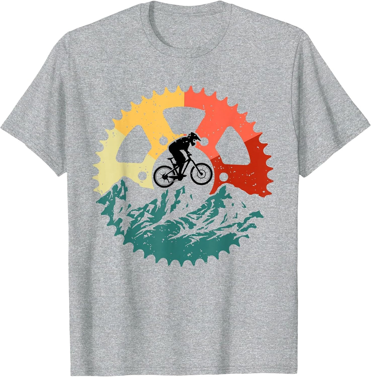Vintage Mountain Biking Art for Mountain Biker Men Women T-Shirt - Heather Grey