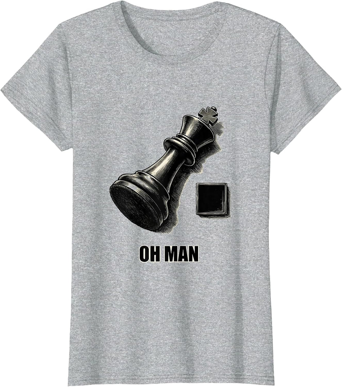 Women's Oh Man Funny Chess Player Lover Chess Enthusiast Gift T-Shirt - Heather Grey