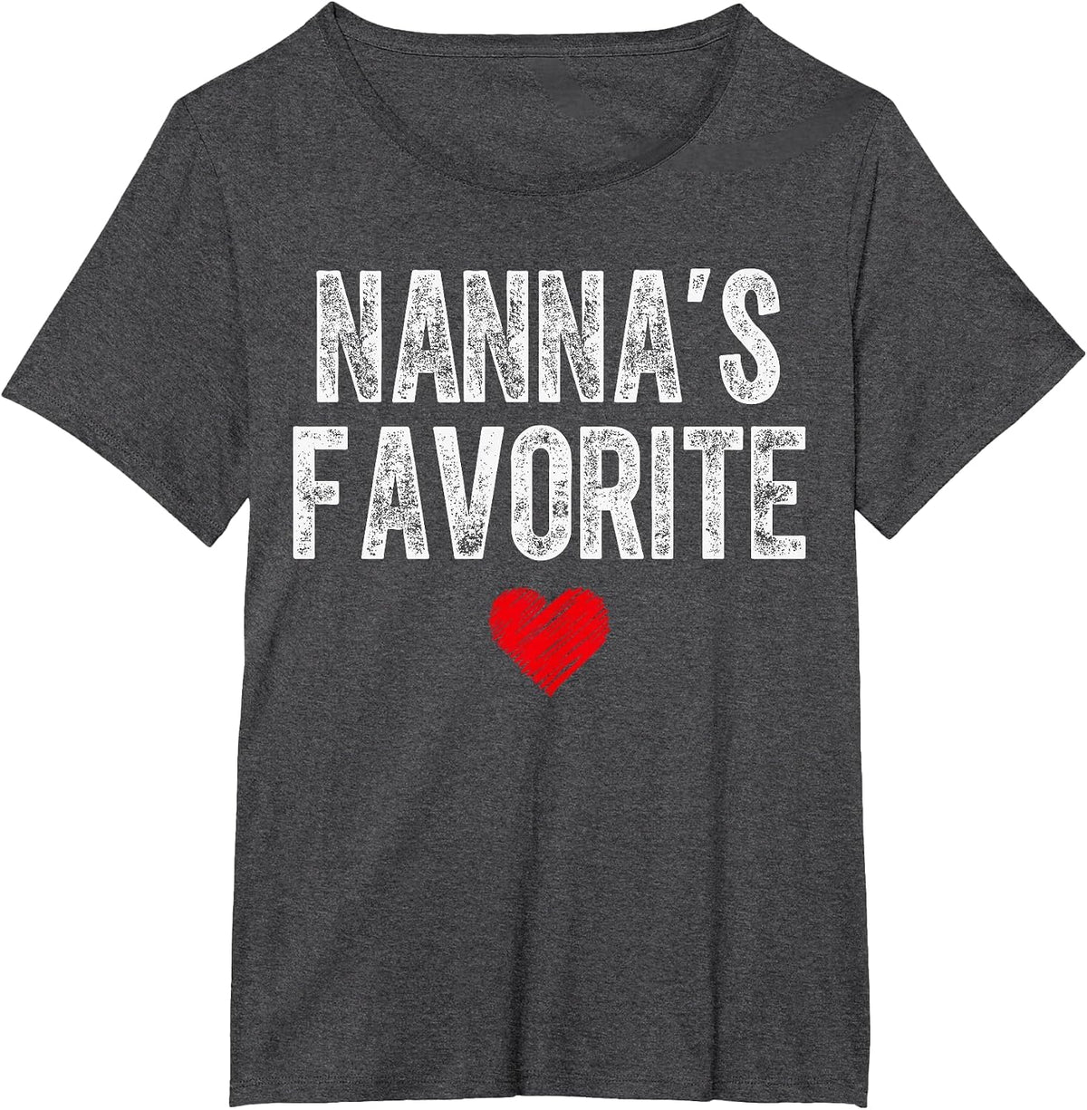 Nanna’S Favorite Heart Graphic for Mothers Day Grandchild T-Shirt - Dark Heather Grey