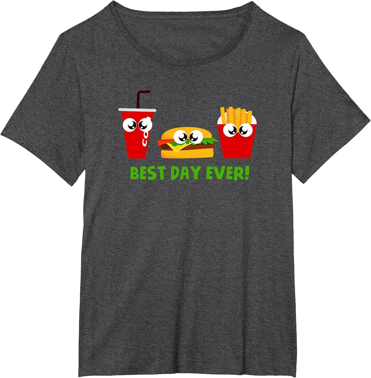 Funny Hamburger Tshirt Fry Day French Fries T-Shirt - Dark Heather Grey