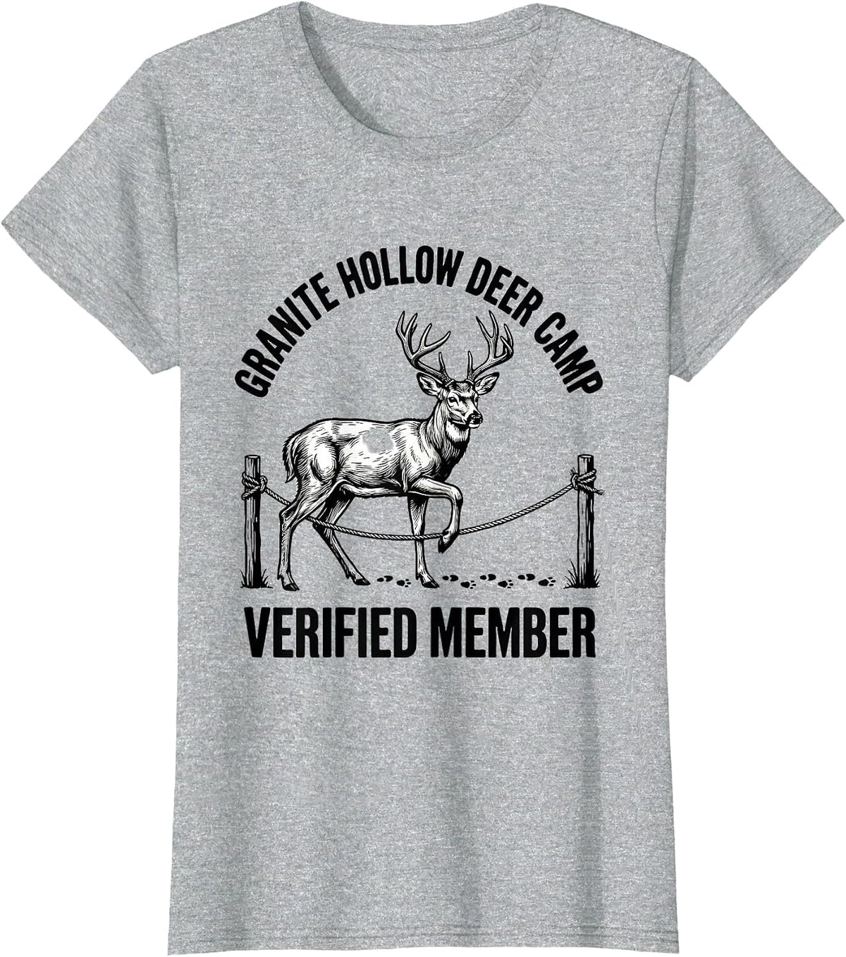 Women's Granite Hollow Deer Camp Verified Member Hunter Dad T-Shirt - Heather Grey