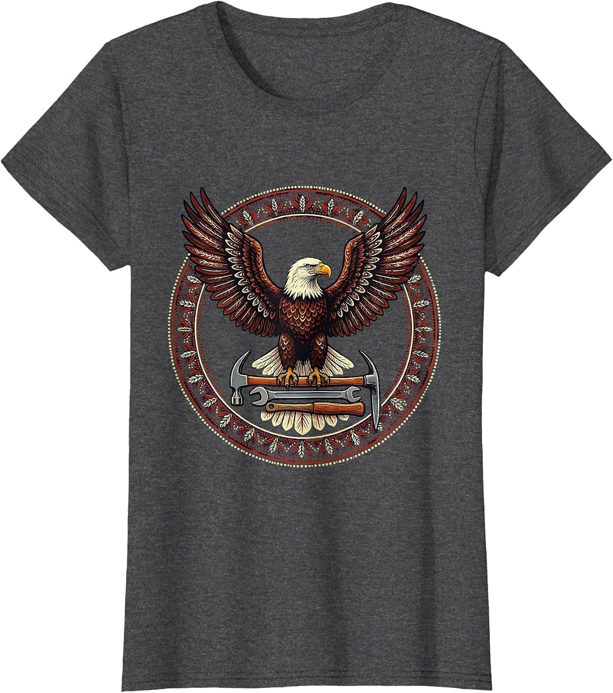 Women's Eagle Worker Tools Equal Rights Labor Day T-Shirt - Dark Heather Grey