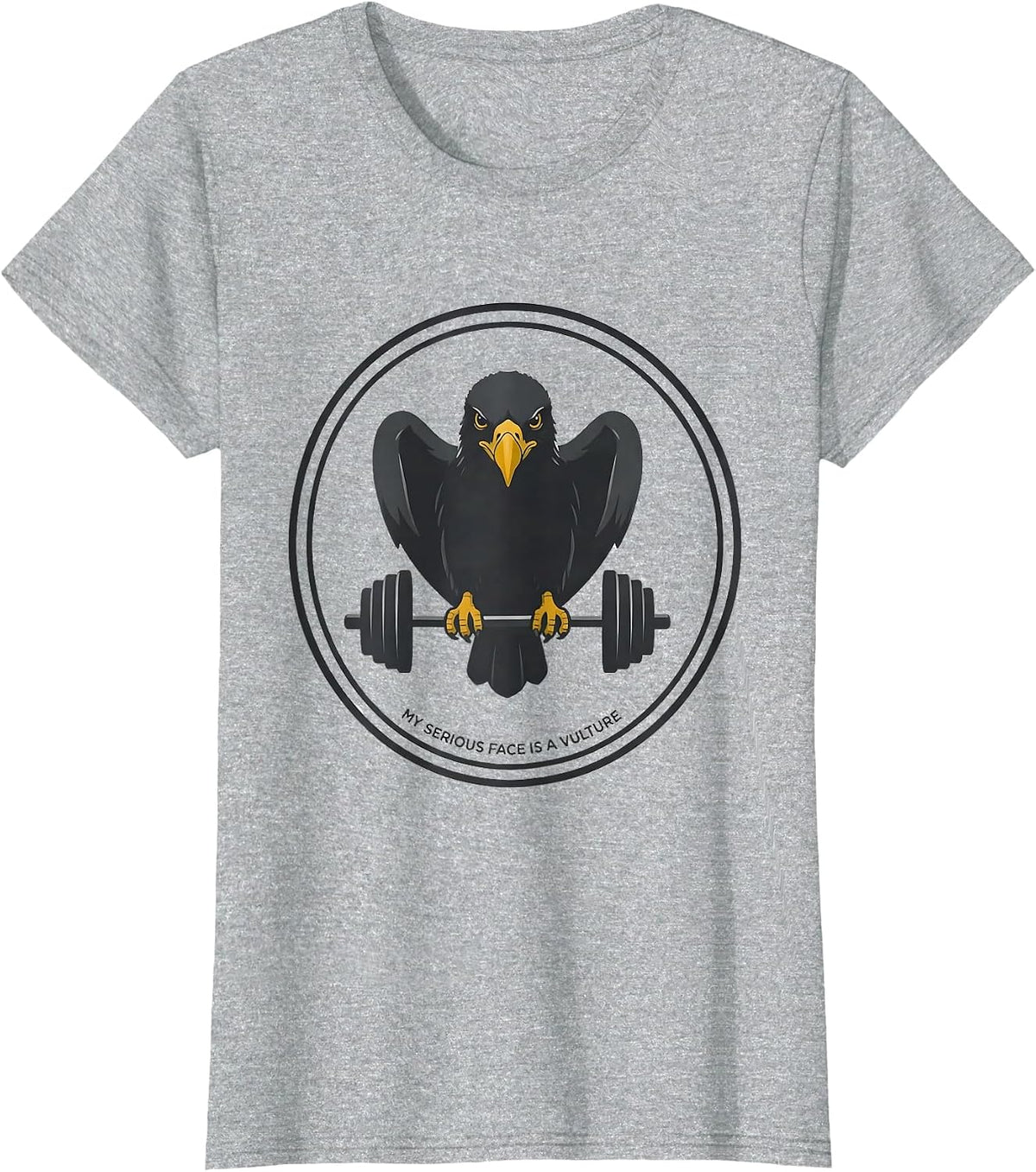 My Serious Face Is A Vulture Funny Gym Weightlifting Workout T-Shirt - Heather Grey