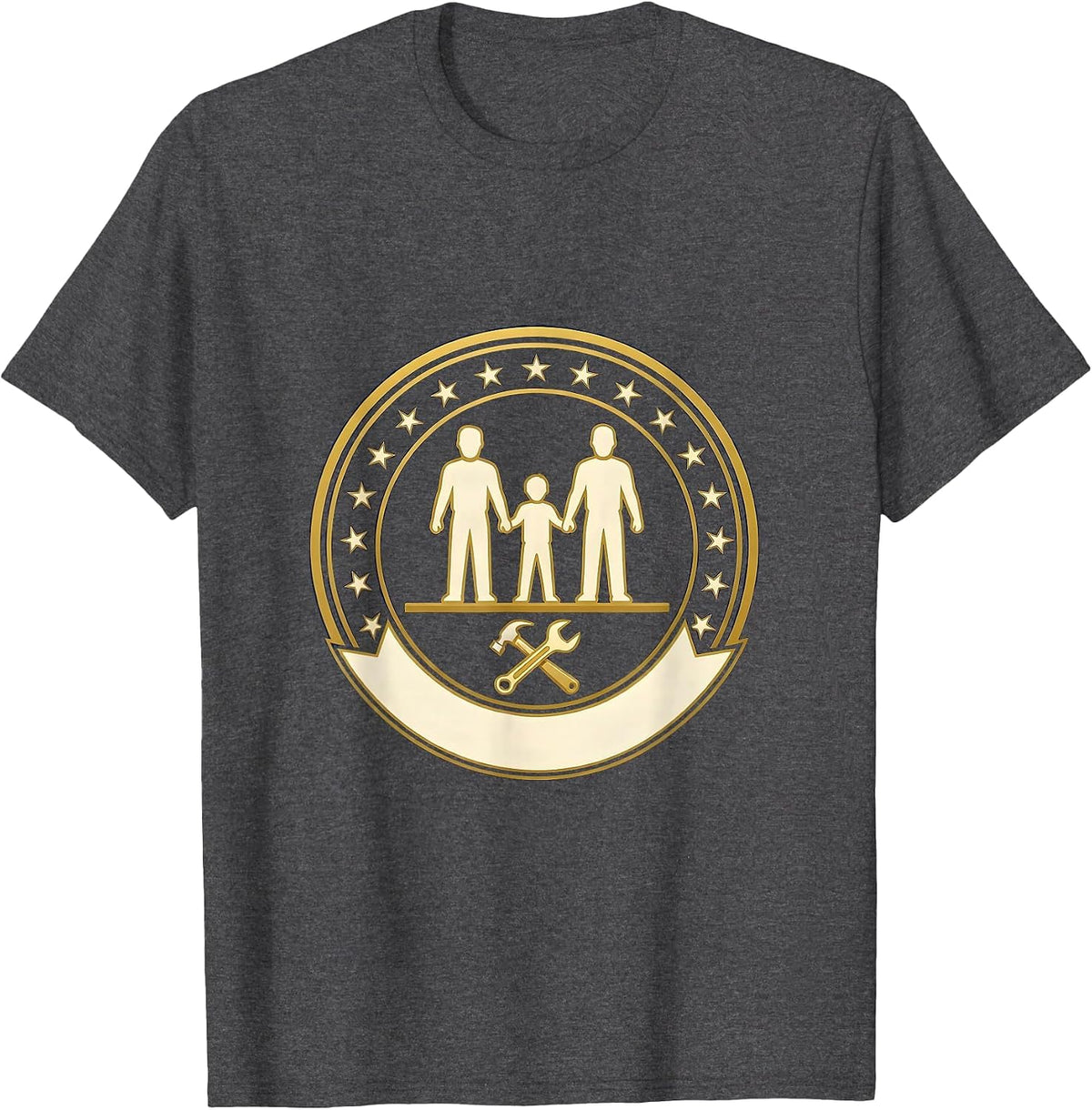 Sealed Family Badge Emblem Labor Day Celebration T-Shirt - Dark Heather Grey