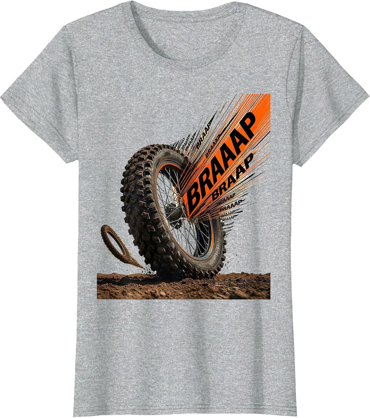 Braaap Futurist Dynamism Dirt Bike Motocross Rider Gift T-Shirt - Heather Grey