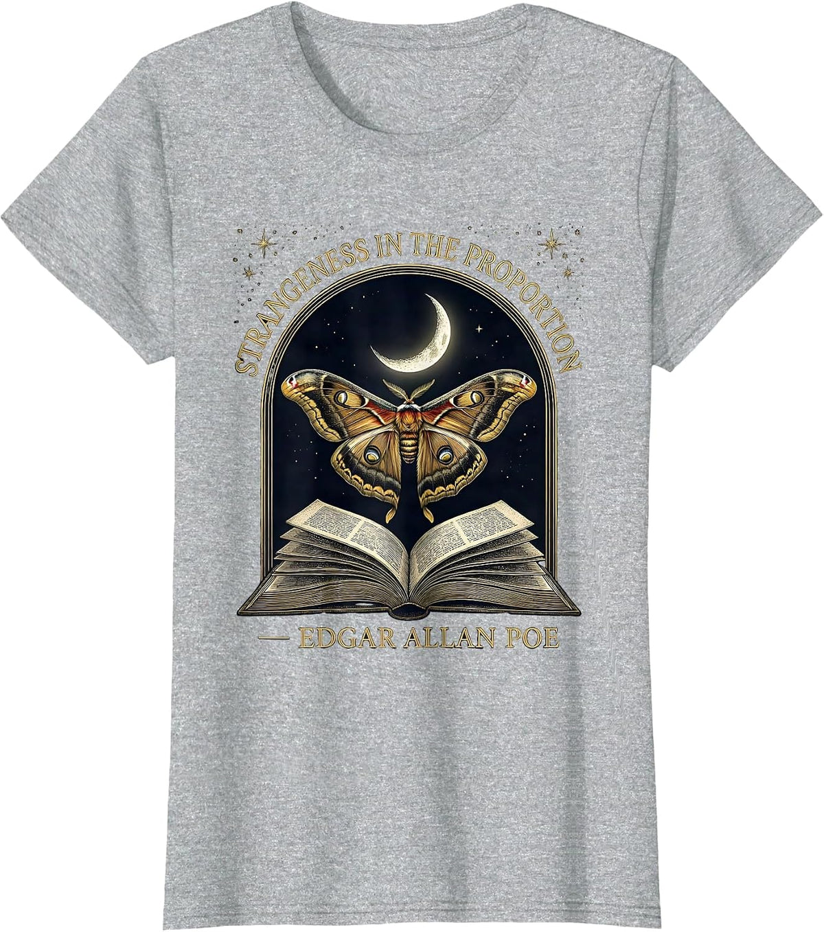 Strangeness In The Proportion Edgar Allan Poe Gothic T-Shirt - Heather Grey