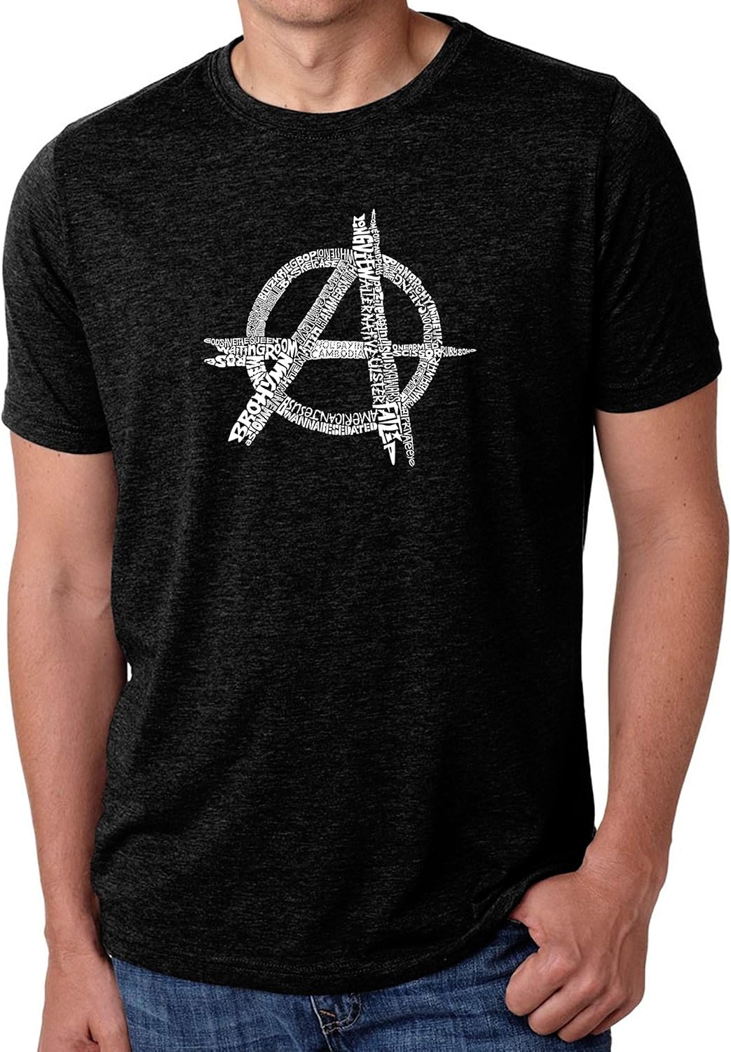 LA POP ART Men's Premium Blend Word Art T-Shirt - Great All TIME Punk Songs - Black