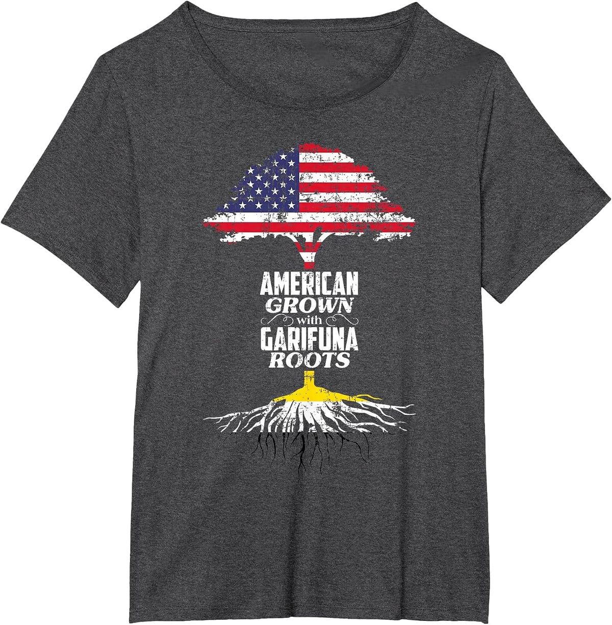 American Raised Roots Garifuna Pride T-Shirt - Dark Heather Grey
