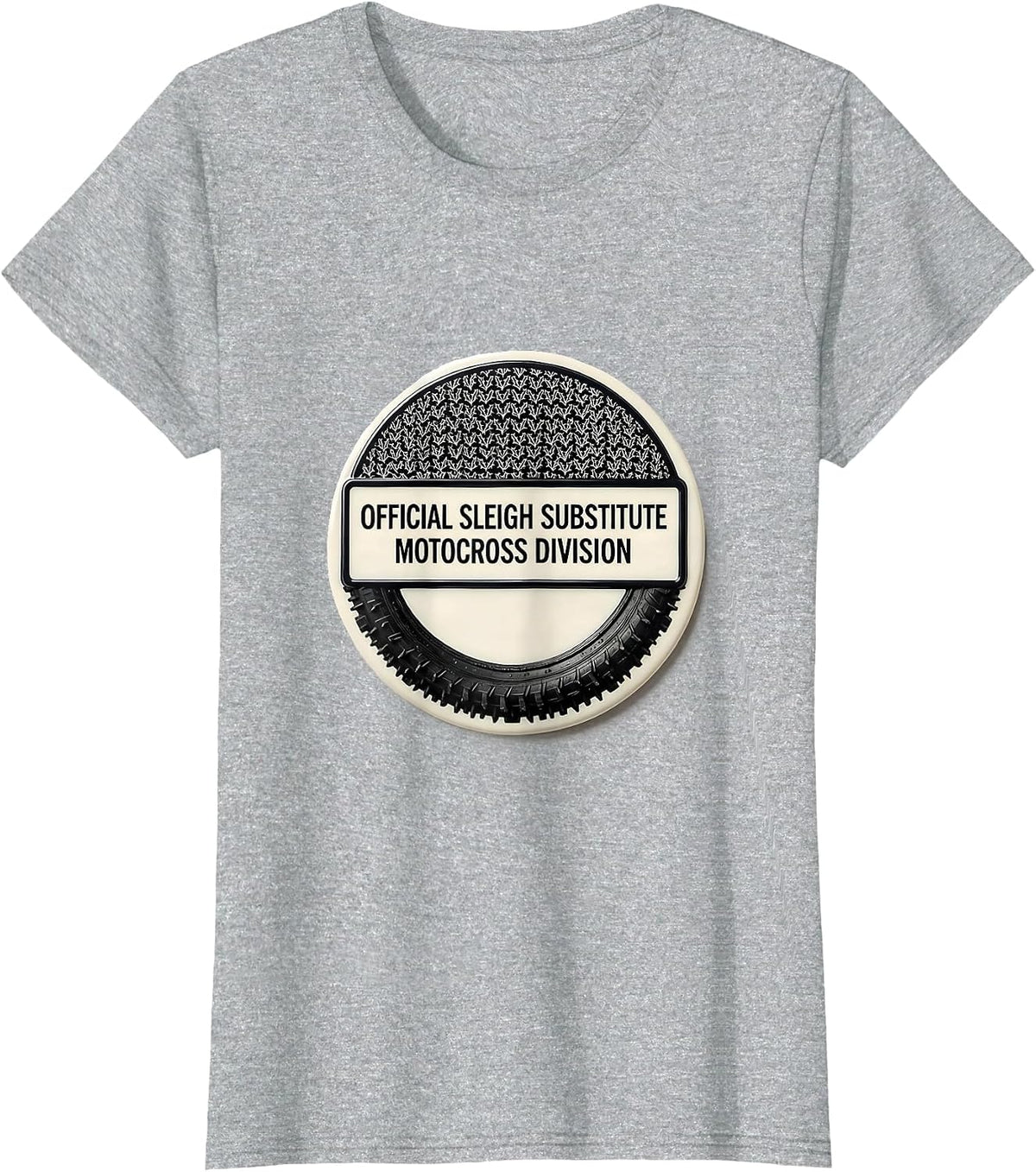 Official Sleigh Substitute Motocross Division Biker T-Shirt - Heather Grey