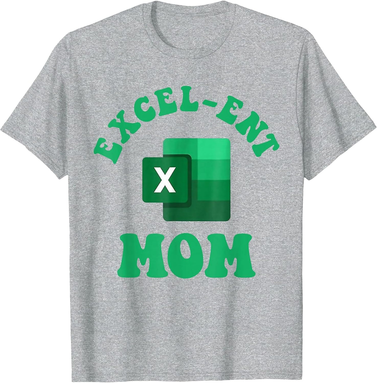 Excel-ent Mom Excel Spreadsheet Groovy Mom T-Shirt - Heather Grey