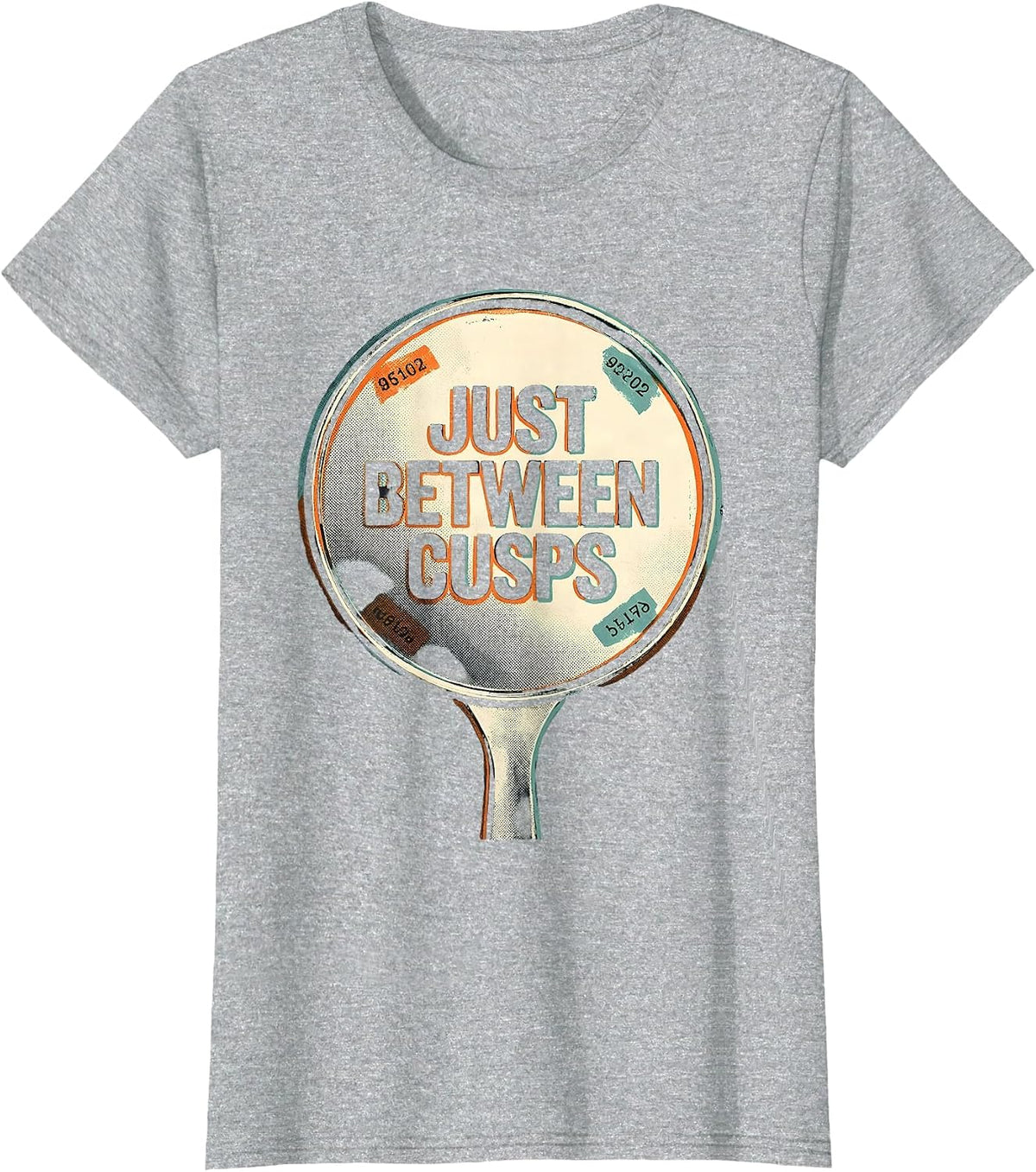 Just Between Cusps Funny Dental Hygienist Dental Assistant T-Shirt - Heather Grey