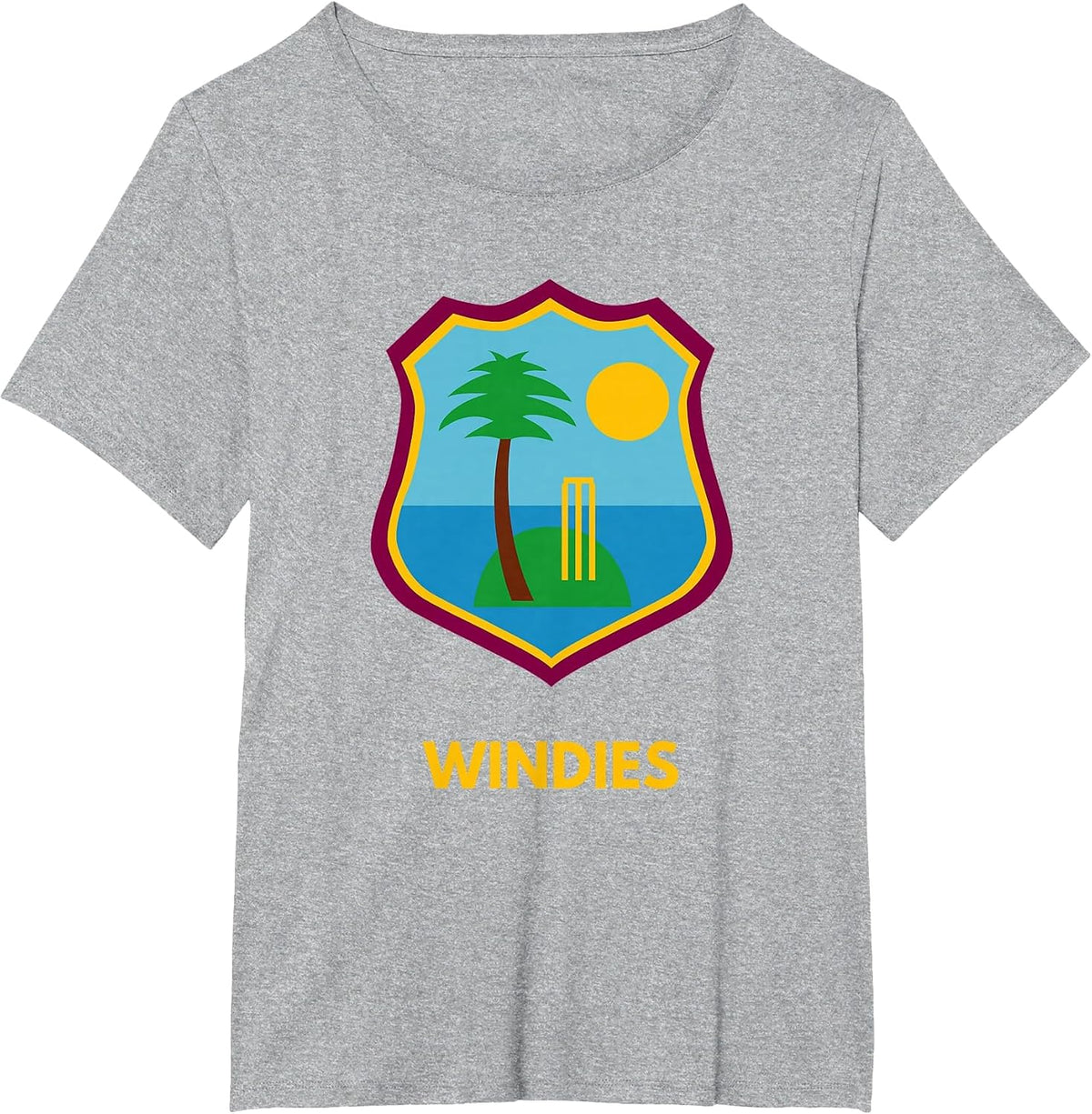 West Indies Windies Cricket Fans T-Shirt - Heather Grey
