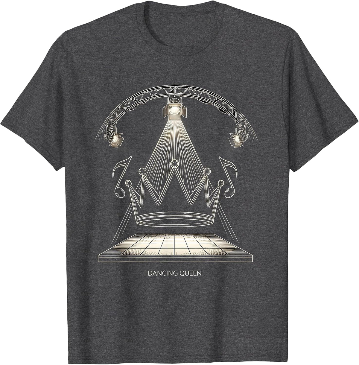 Dancing Queen Vintage Retro 70s Dance Mom Party Wear T-Shirt - Dark Heather Grey