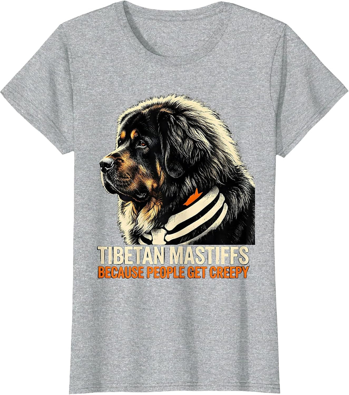 Tibetan Mastiffs, because people get creepy Halloween T-Shirt - Heather Grey