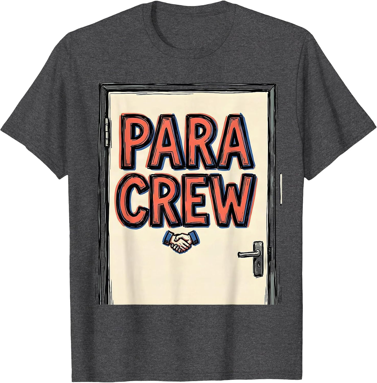 Men's Para Crew Heartfelt Paraprofessional Teacher Appreciation T-Shirt - Dark Heather Grey