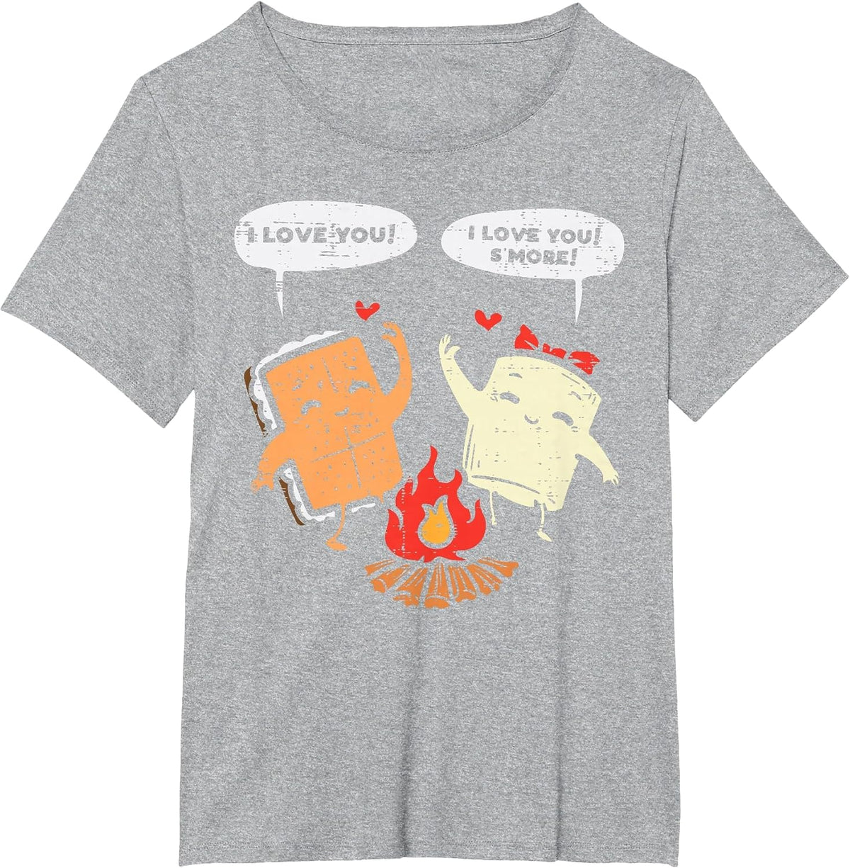I Love You Smore Funny Camping Couple Camper Men Women Kids T-Shirt - Heather Grey