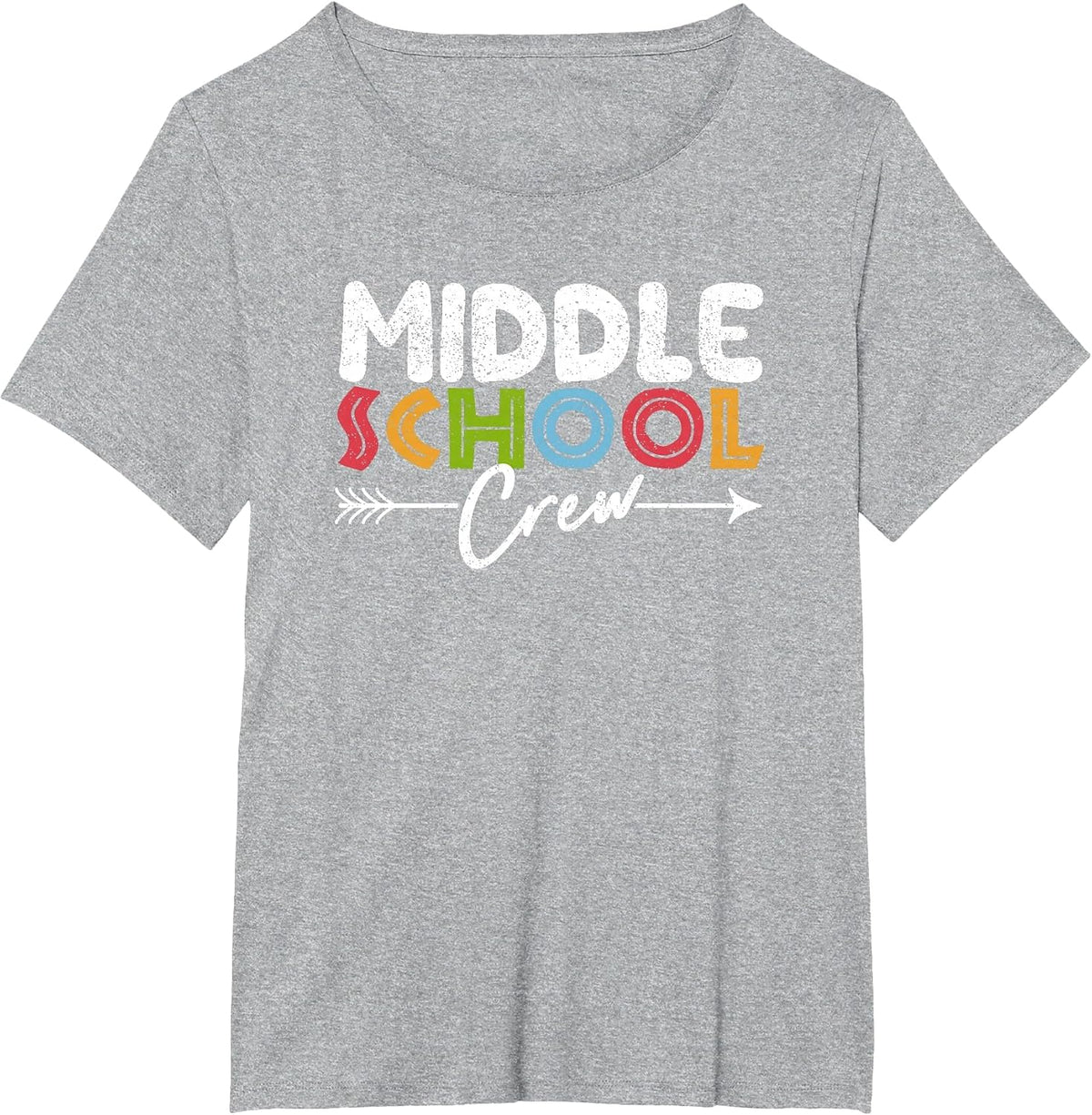 Middle School Crew Retro Funny Teacher Student Vintage T-Shirt - Heather Grey
