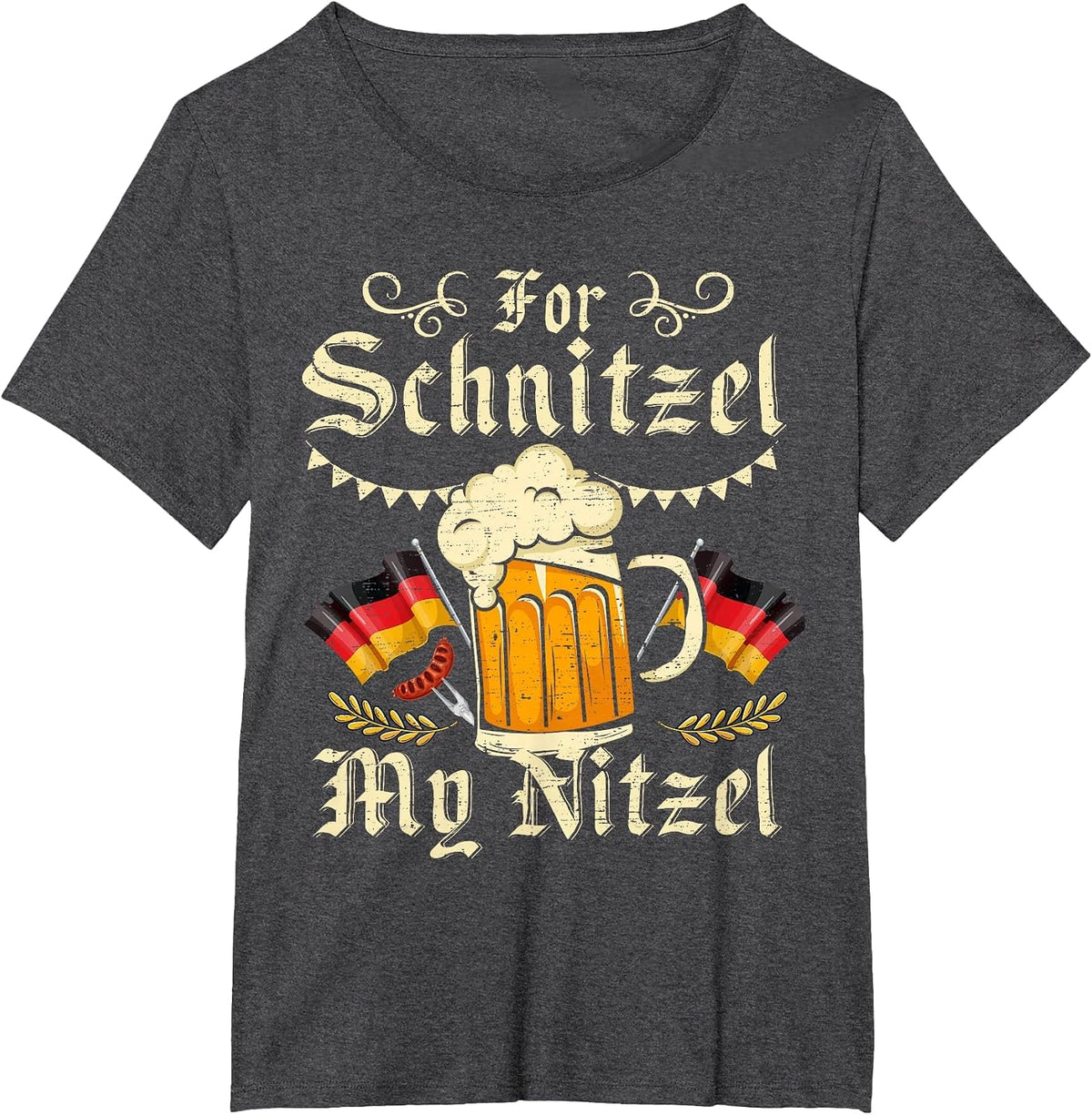 for Schnitzel My Nitzel Funny Oktoberfest T-Shirt - Dark Heather Grey
