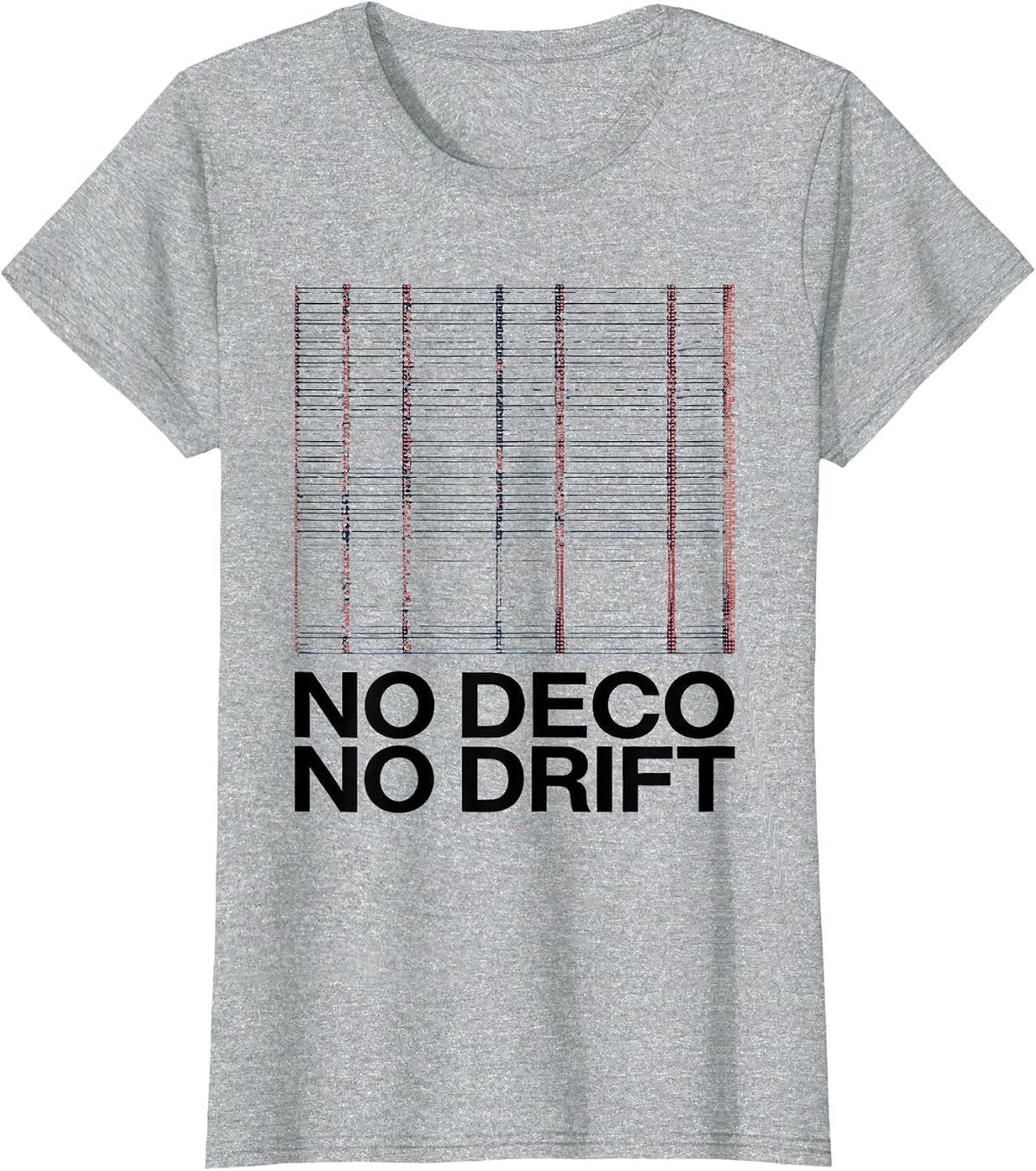No Deco No Drift Swiss International Scuba Diving T-Shirt - Heather Grey
