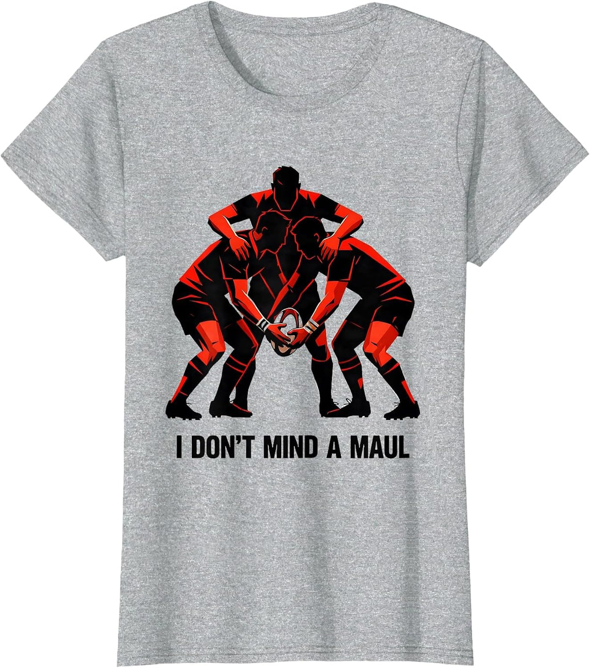 I Don't Mind A Maul Geometric Rugby Player Fan Humor Vintage T-Shirt - Heather Grey