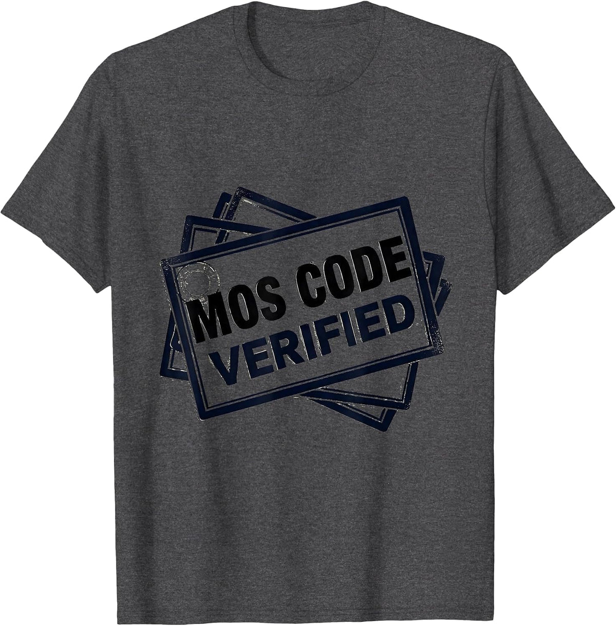 MOS Code Verified Vintage Military Veteran Pride T-Shirt - Dark Heather Grey