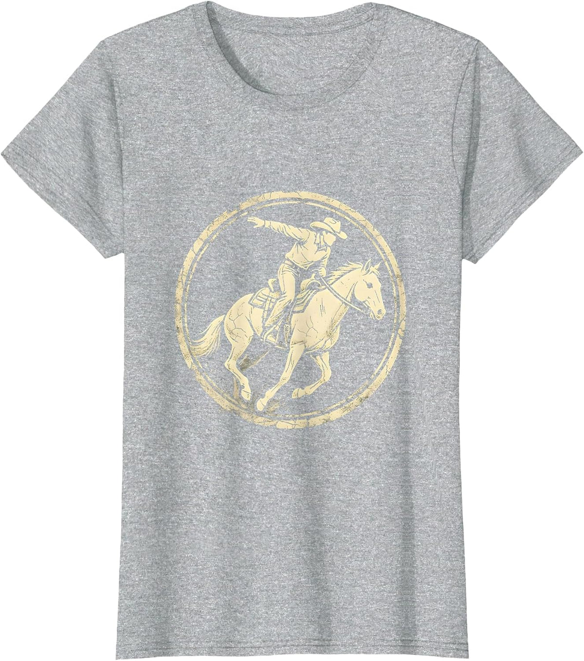 Women's Barrel Racer Leaning Into the Turn T-Shirt - Heather Grey