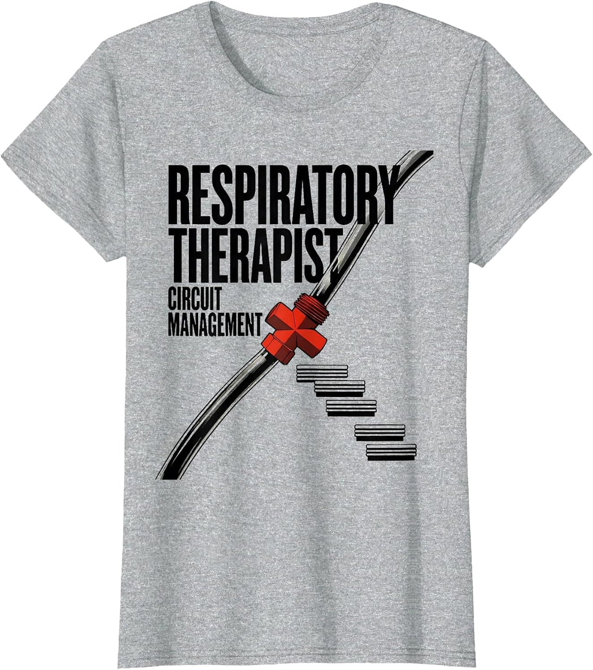 Women's Respiratory Therapist Circuit Management RT T-Shirt - Heather Grey