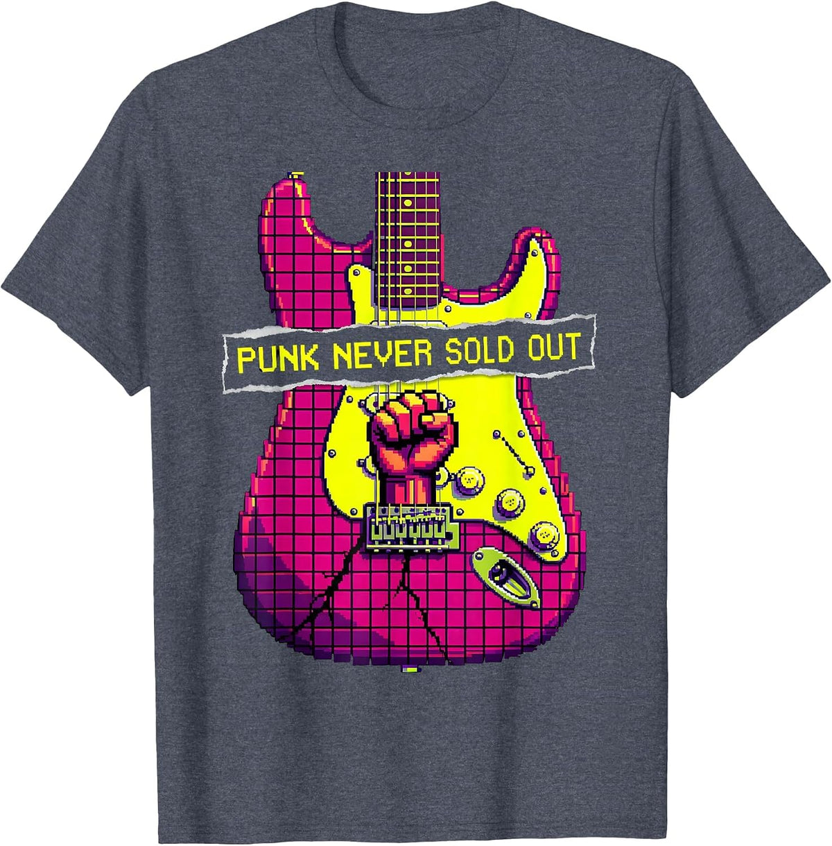 Punk Never Sold Out Punk Rock Design T-Shirt - Heather Blue