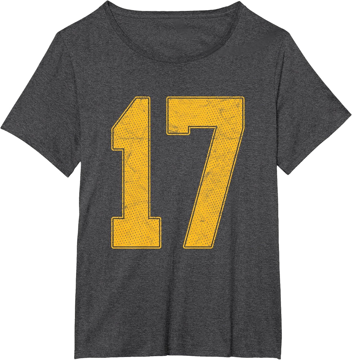 Number 17 Numbered Uniform Sports Team Jersey 17th Birthday T-Shirt - Dark Heather Grey