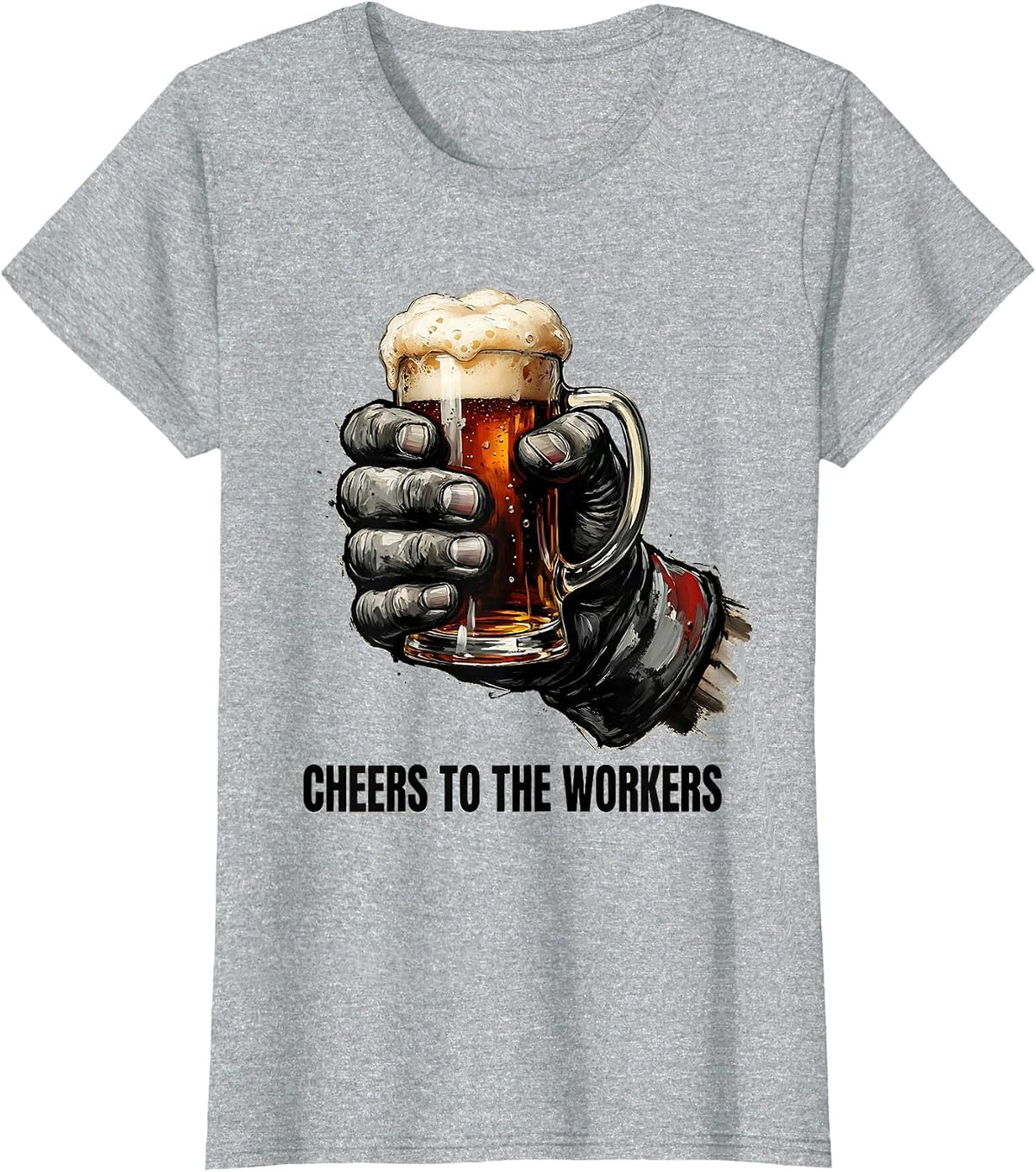Cheers to the Workers Labor Day Graphic Design T-Shirt - Heather Grey