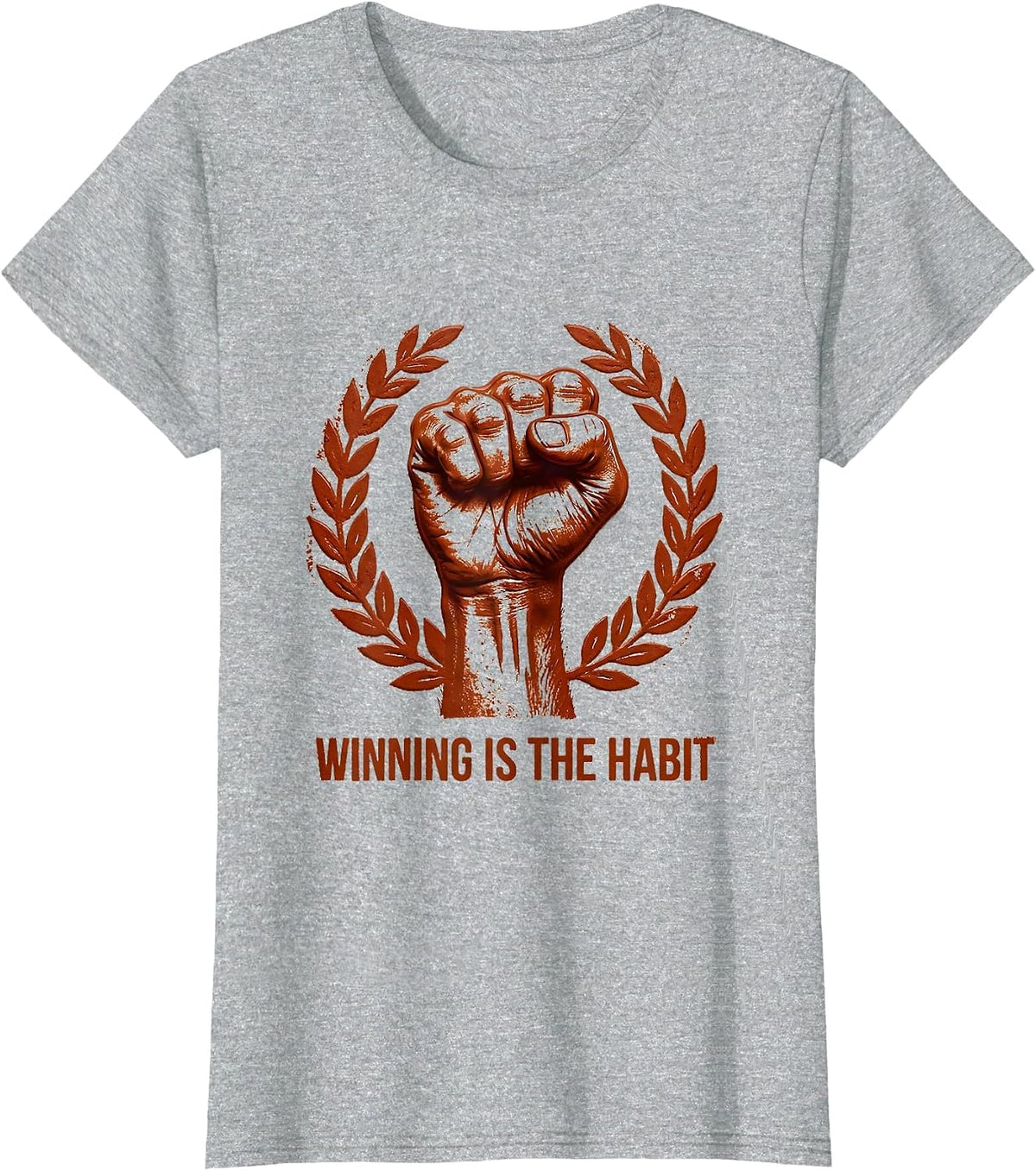 Winning Is The Habit Go Sports Graphic Design T-Shirt - Heather Grey