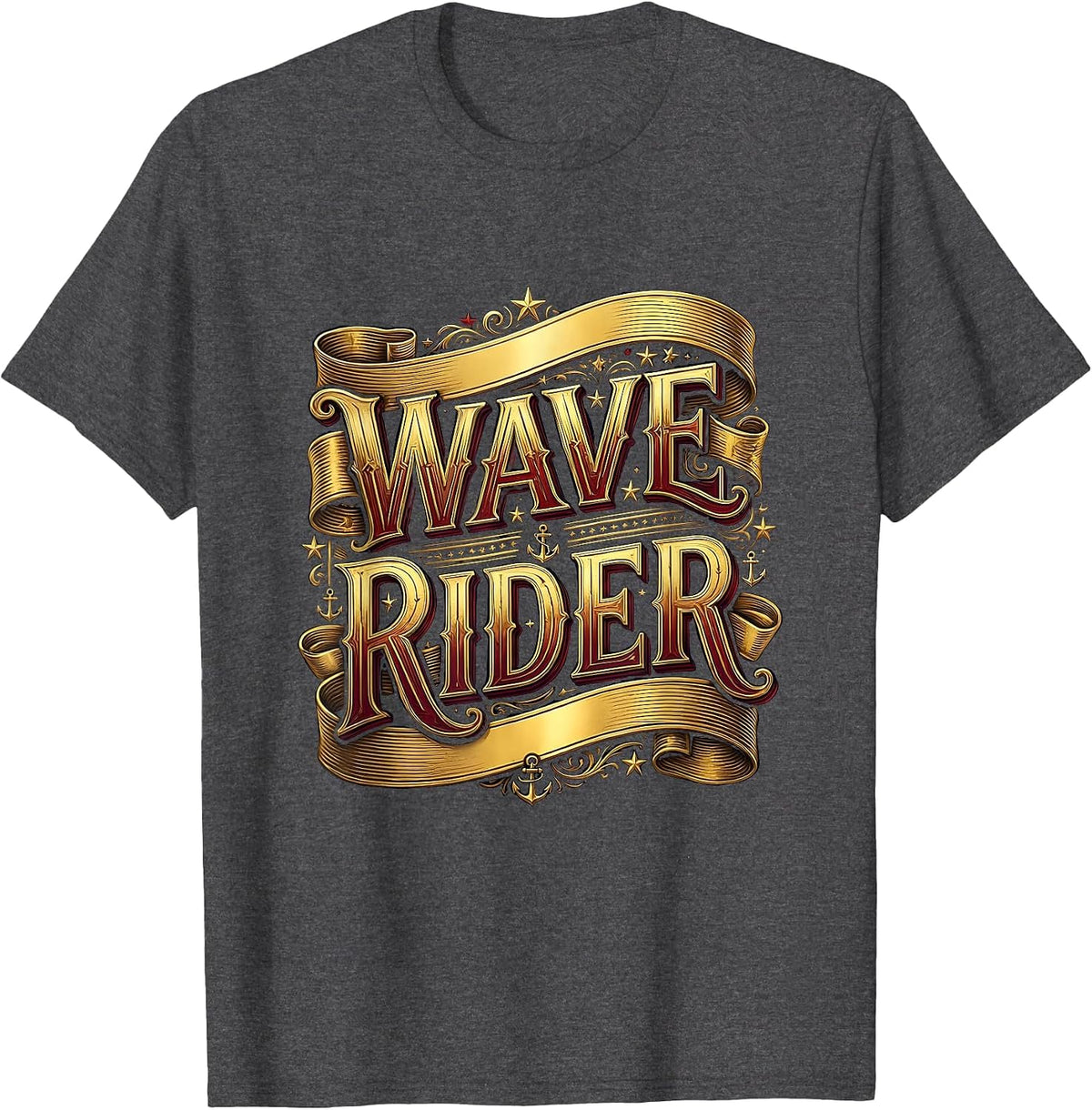 Wave Rider Beach Surf Graphic Design for Men T-Shirt - Dark Heather Grey