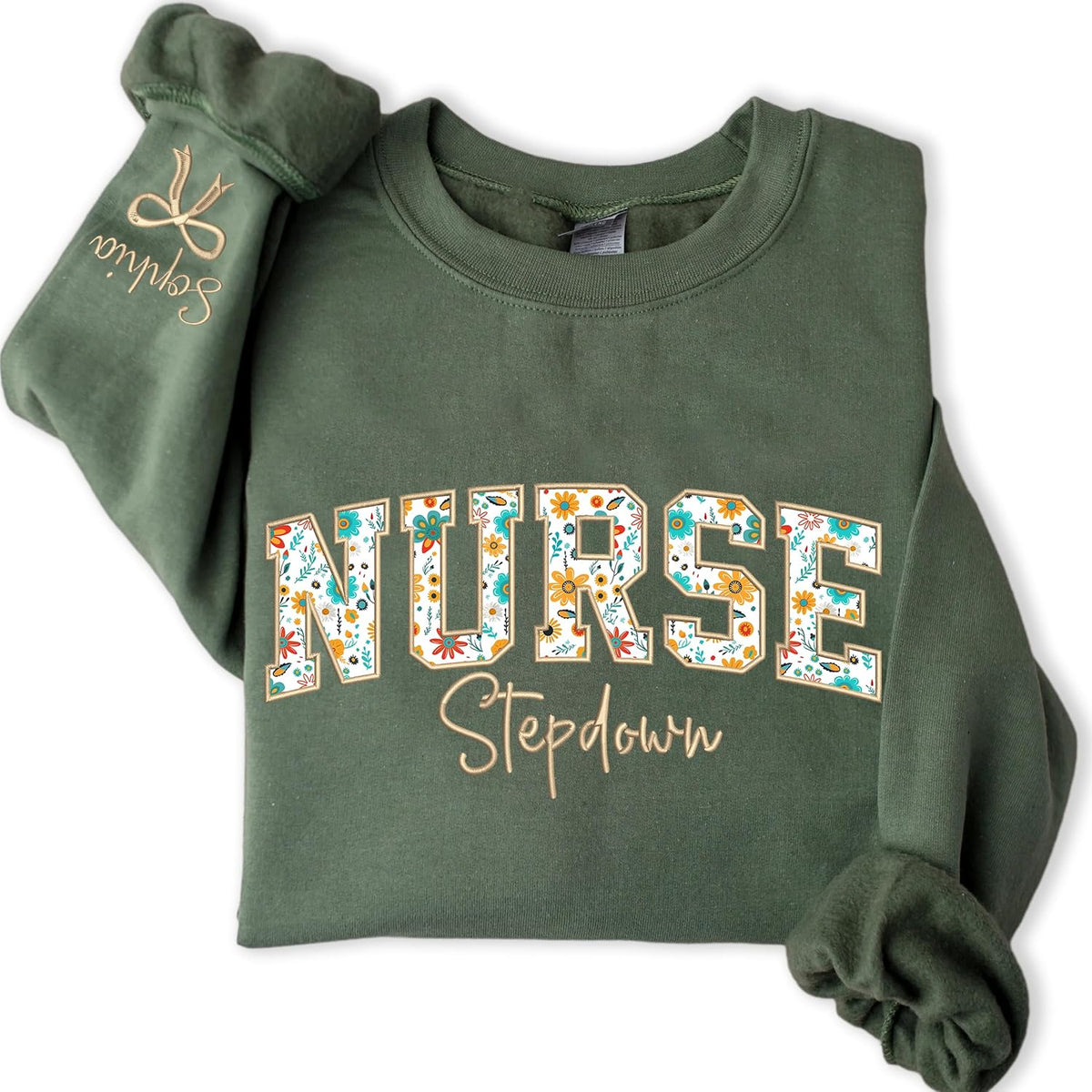 Embroidered Nurse Sweatshirt – Custom Name & Specialty, Personalized Gift for Nurses & Healthcare Heroes - Stepdown Nurse