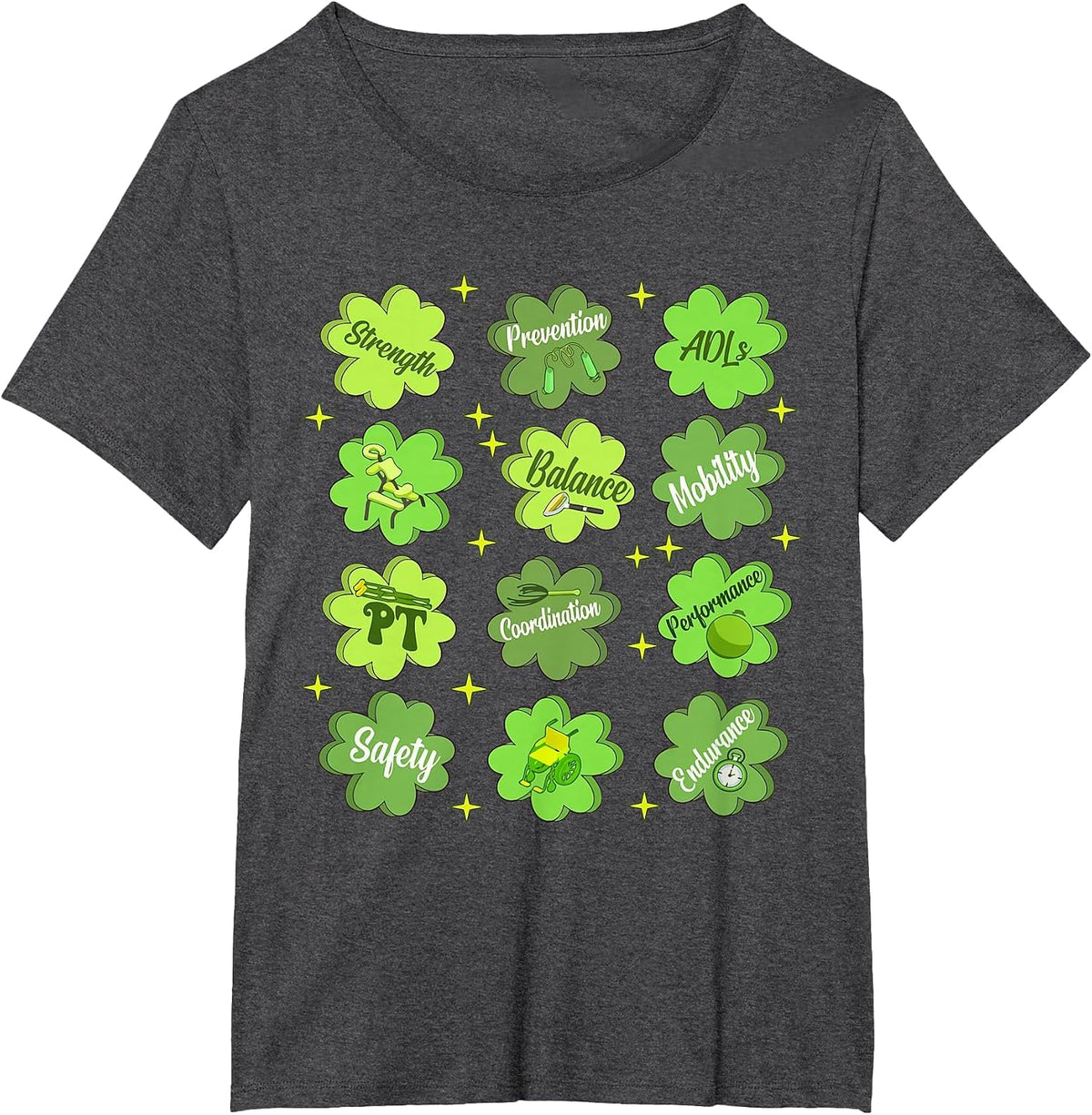 Physical Therapy PT St Patricks Day Funny Saint Pattys T-Shirt - Dark Heather Grey