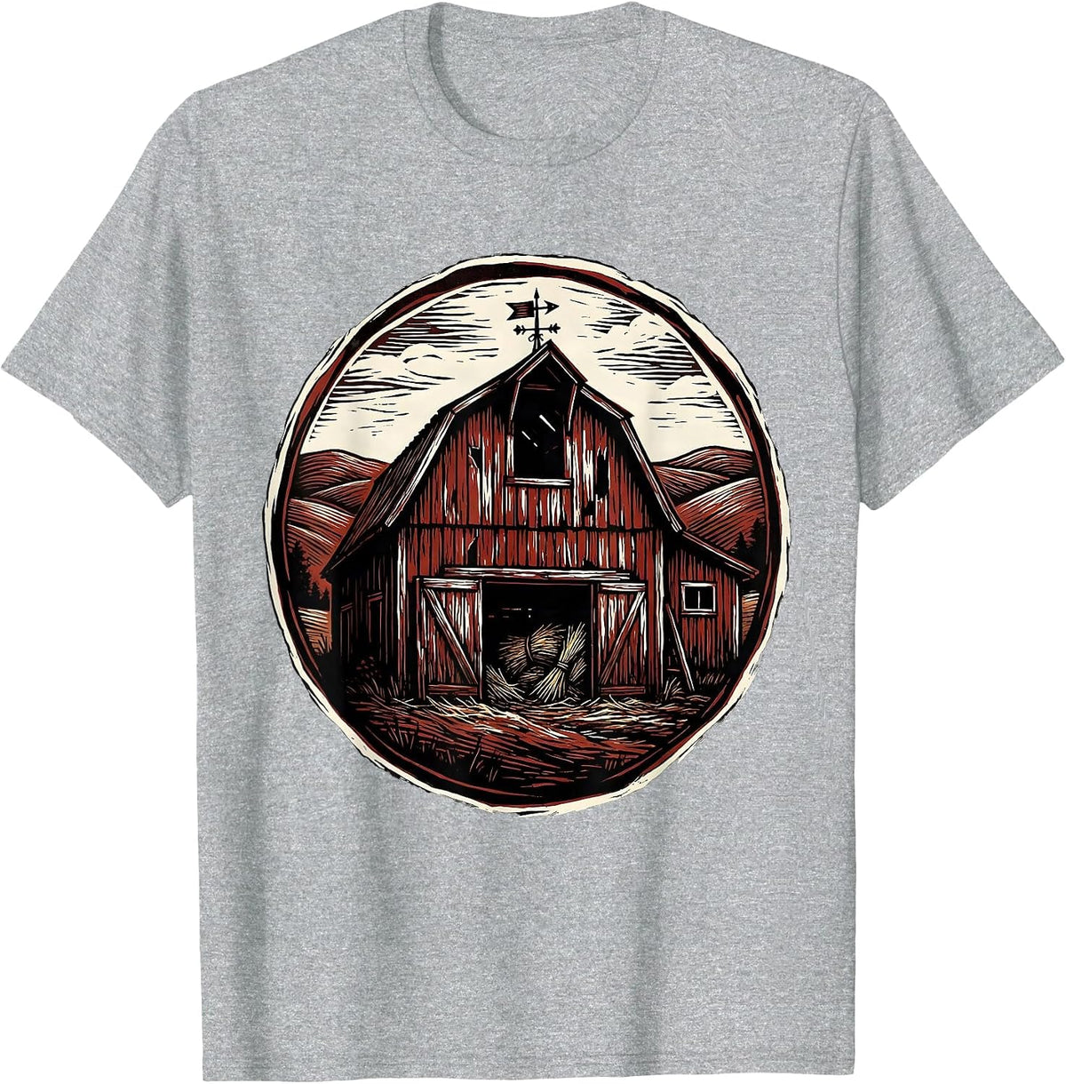 Men's Weathered Barn Rolling Hills Country Graphic T-Shirt - Heather Grey