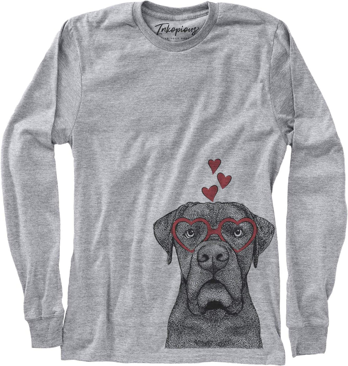 Inkopious Valentine Rocco the Cane Corso Dog Triblend T-Shirt - Unisex Unisex Long Sleeve