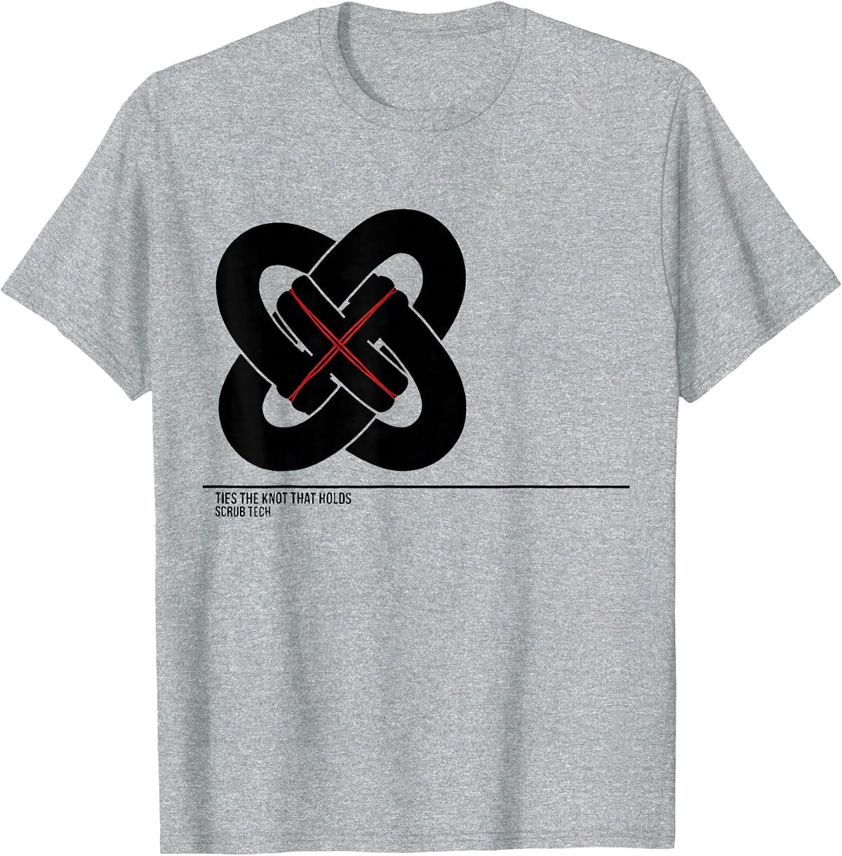 Men's Ties The Knot That Holds Scrub Tech Occupational Humor T-Shirt - Heather Grey