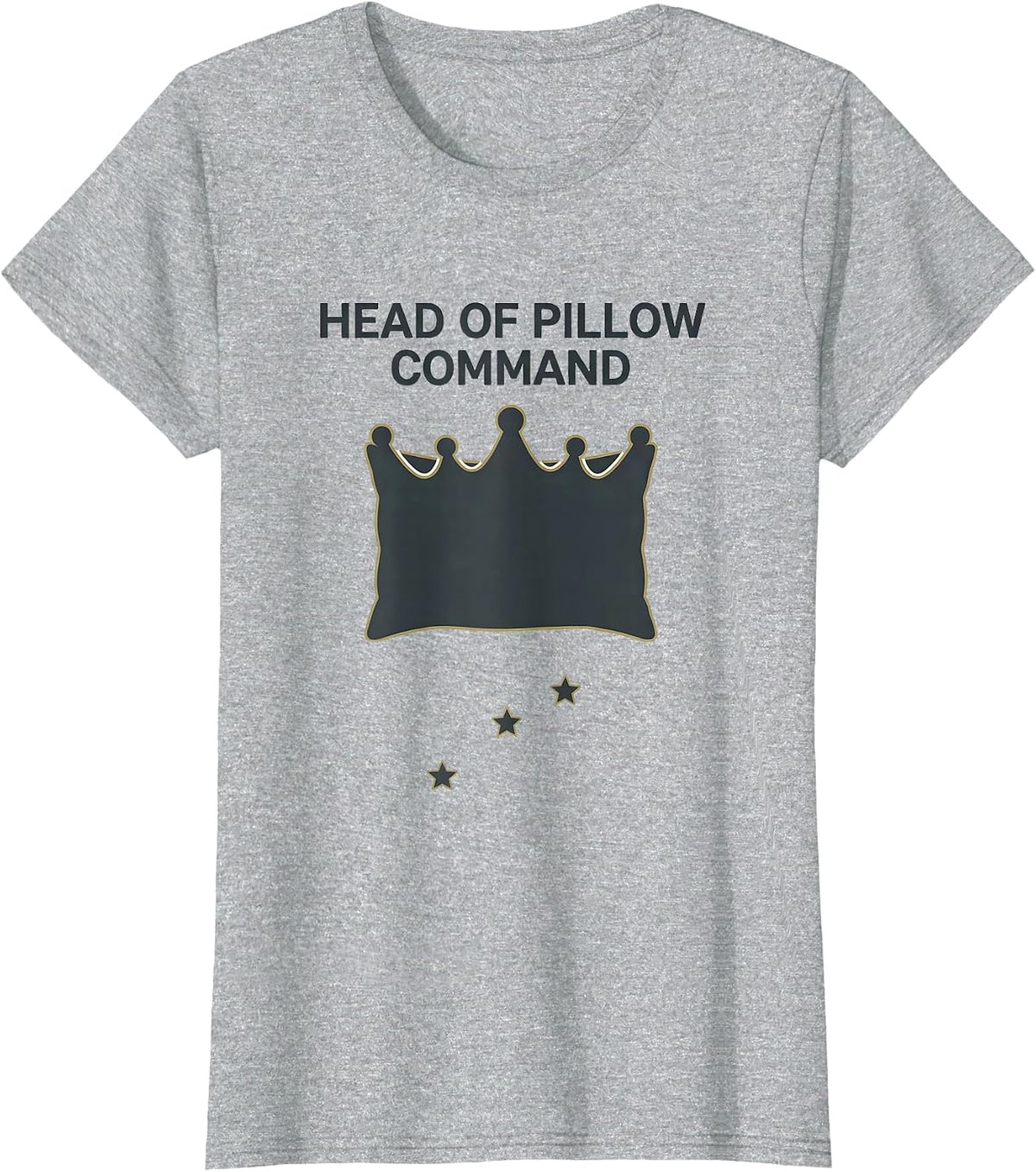 Head Of Pillow Command Editorial Conceptual Slumber Party T-Shirt - Heather Grey