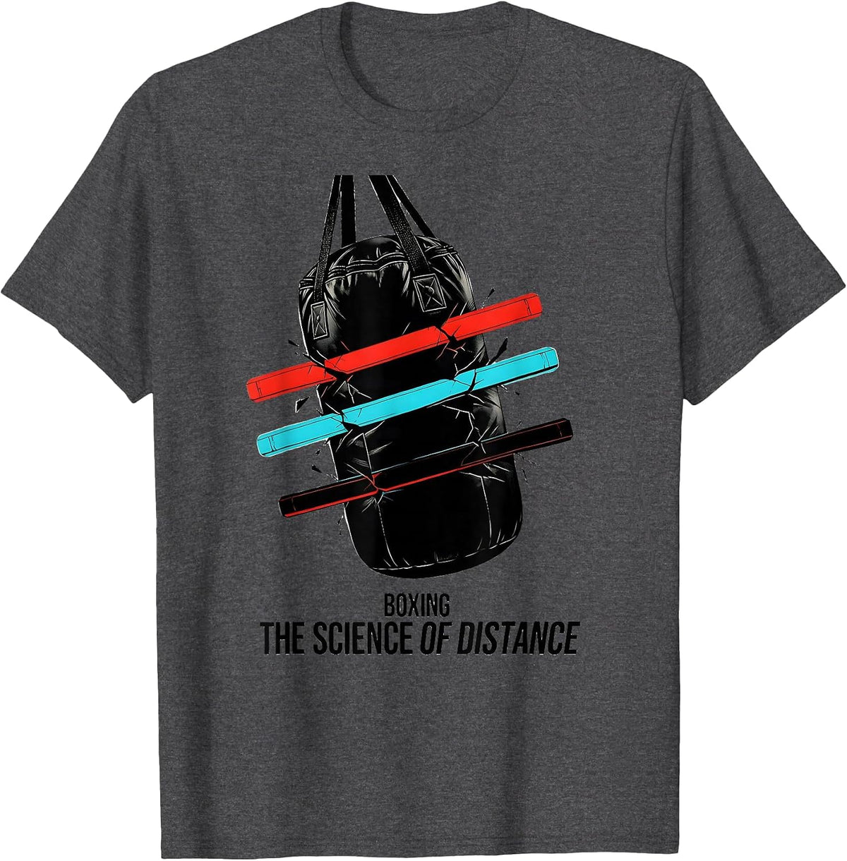 Men's Boxing The Science Of Distance Retro Fighter Gym Pride T-Shirt - Dark Heather Grey